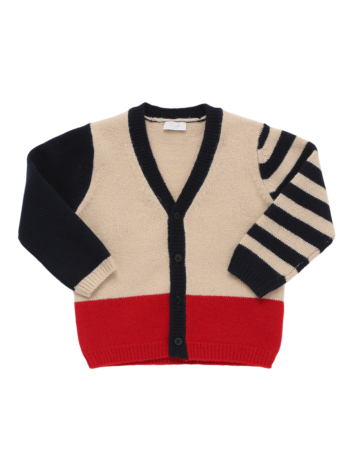 Cardigan Aus Wolle Mit Farbblöcken