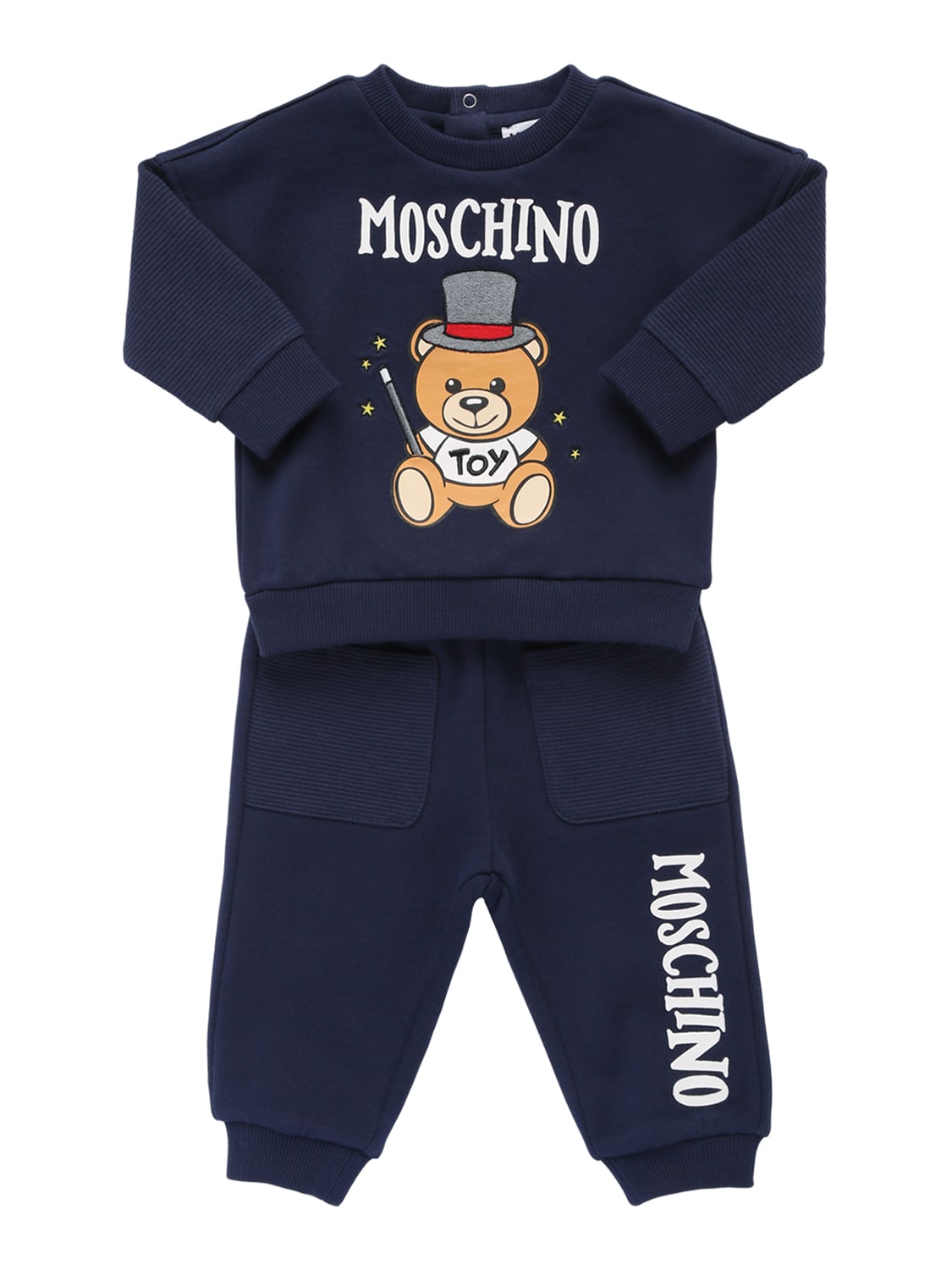 Moschino Kids' Magic Toy Cotton Sweatshirt & Sweatpants In Navy