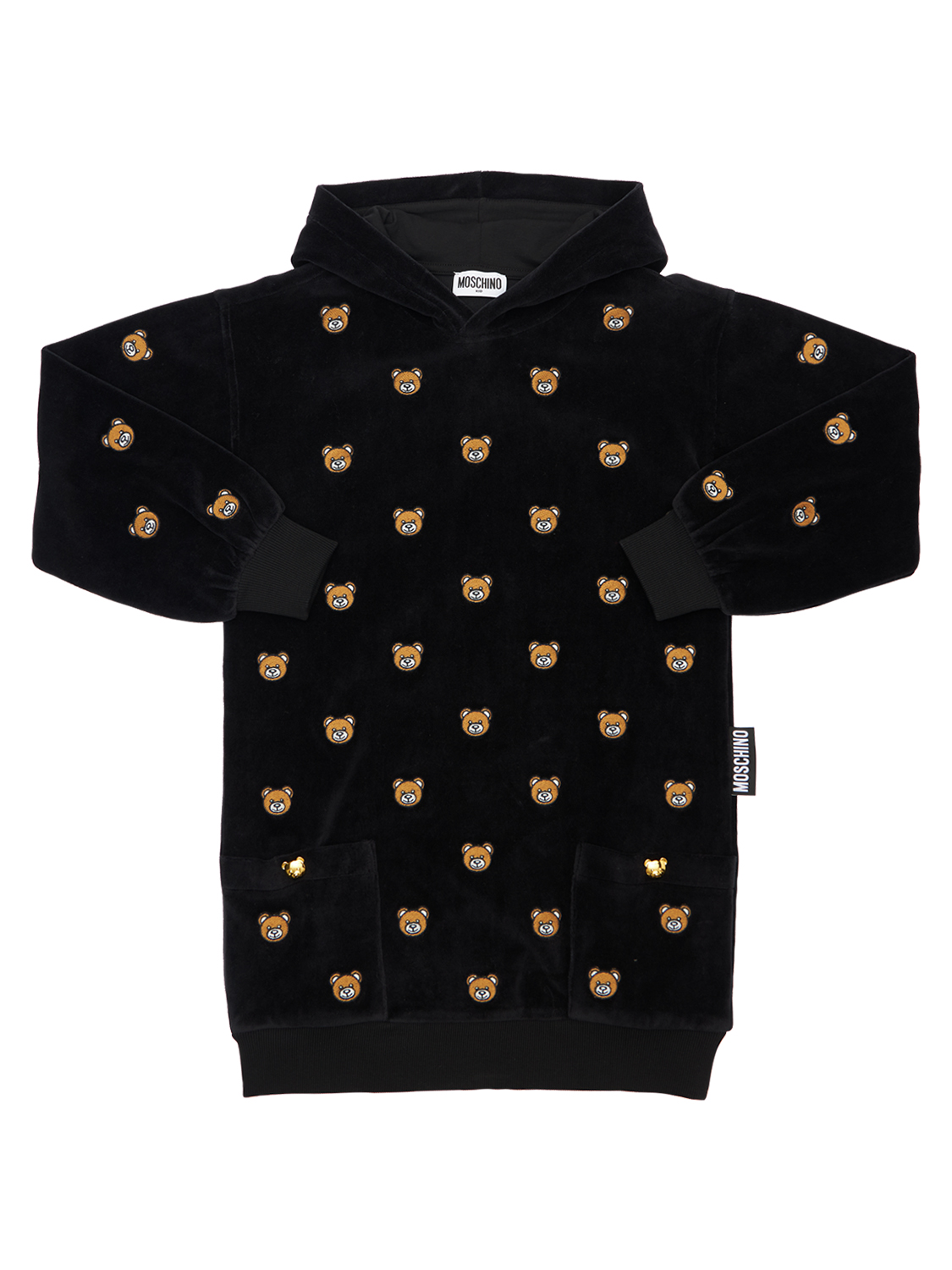 Kleid Aus Chenillefleece Mit Kapuze Und Patch