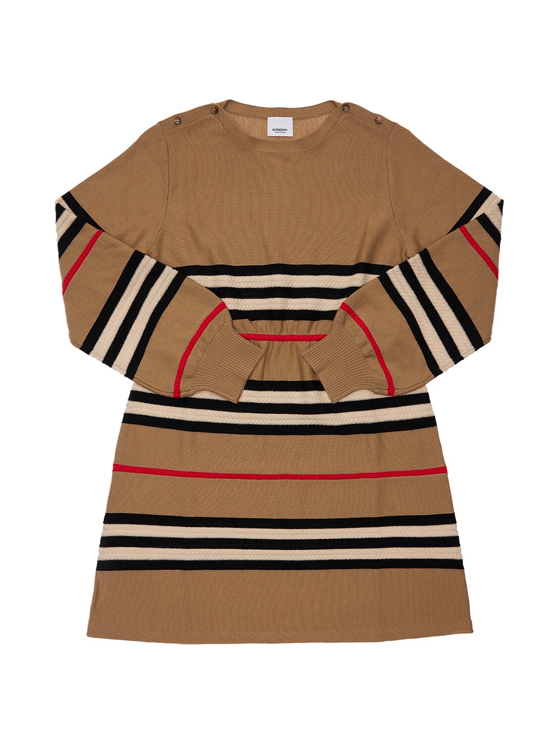 BURBERRY 条纹羊毛&羊绒连衣裙,74I91L016-QTCWMJY1