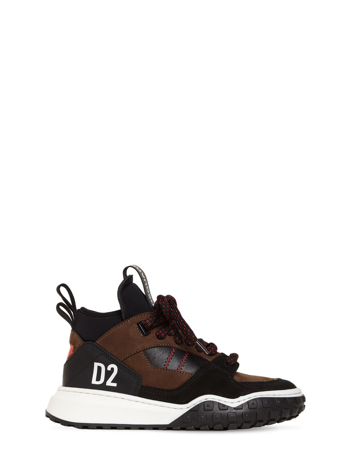 Hohe Sneakers Aus Leder Und Neopren Mit Druck