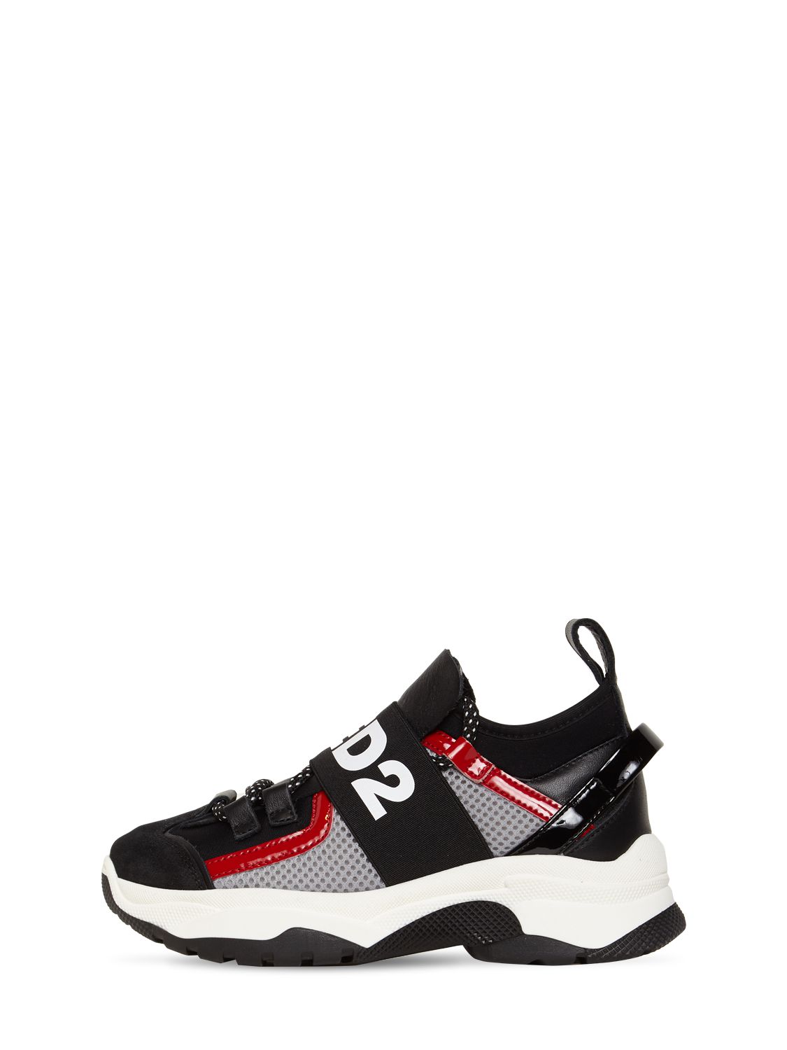 Sneakers Aus Lackleder Und Neopren Mit Logo
