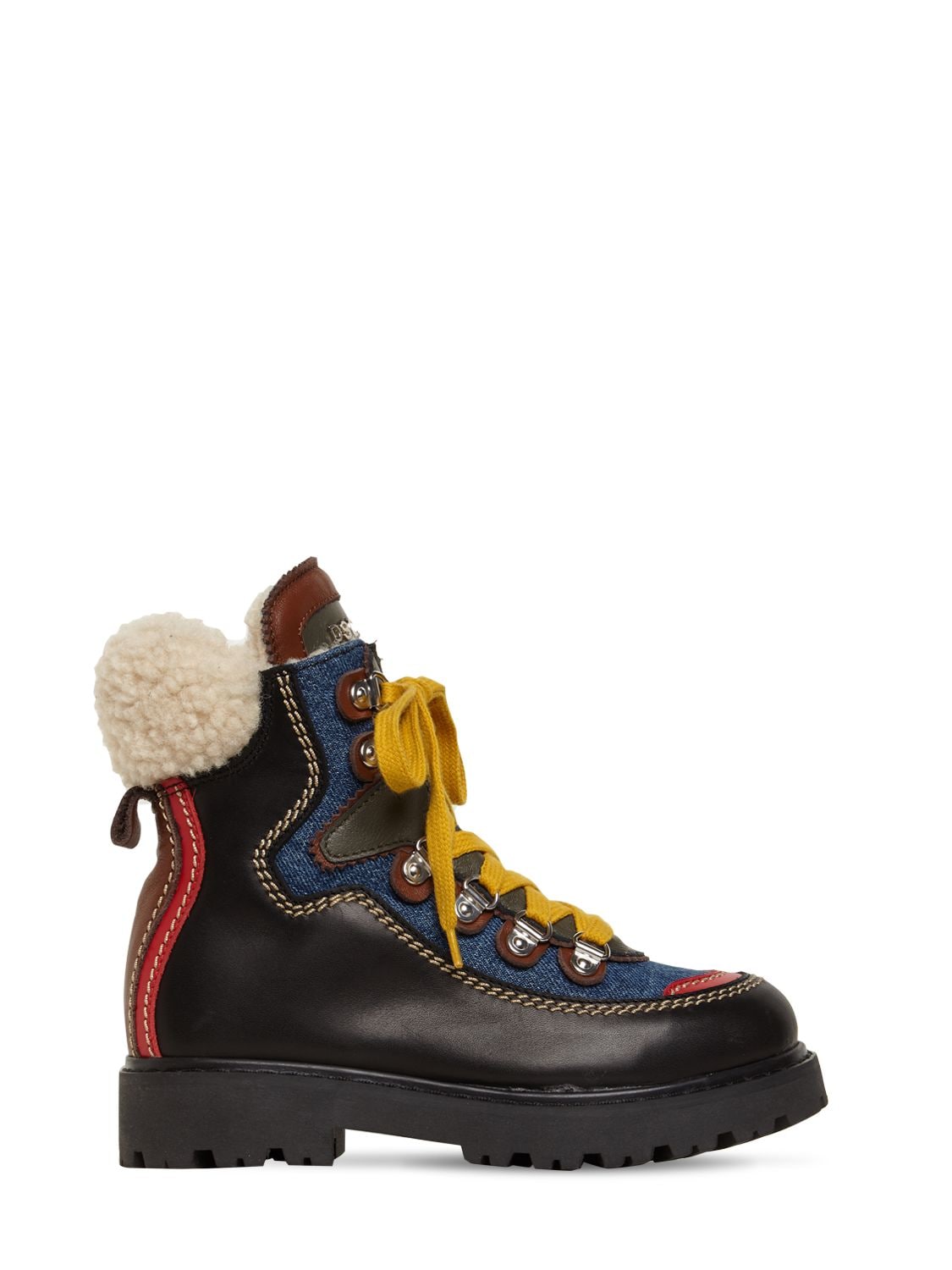 Denim & Leather Snow Boots