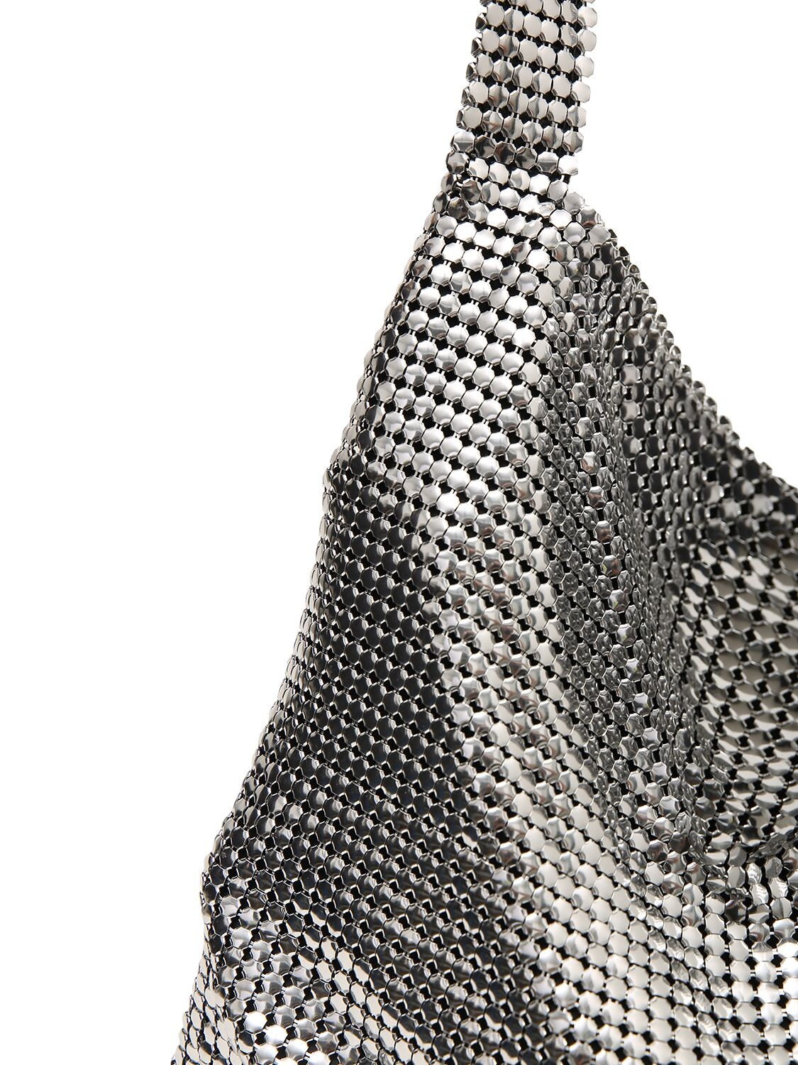 Shop Rabanne Medium Pixel Mesh Shoulder Bag In Silver