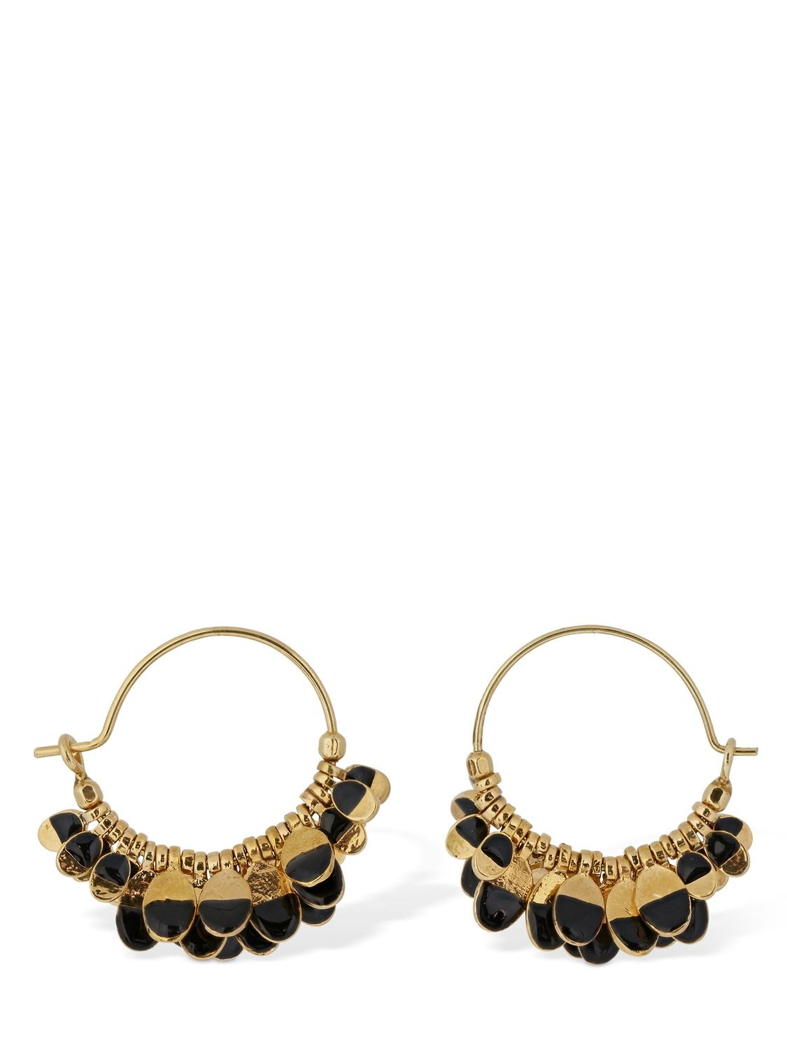 Isabel Marant Bicolor New Leaves Earrings In Gold,black