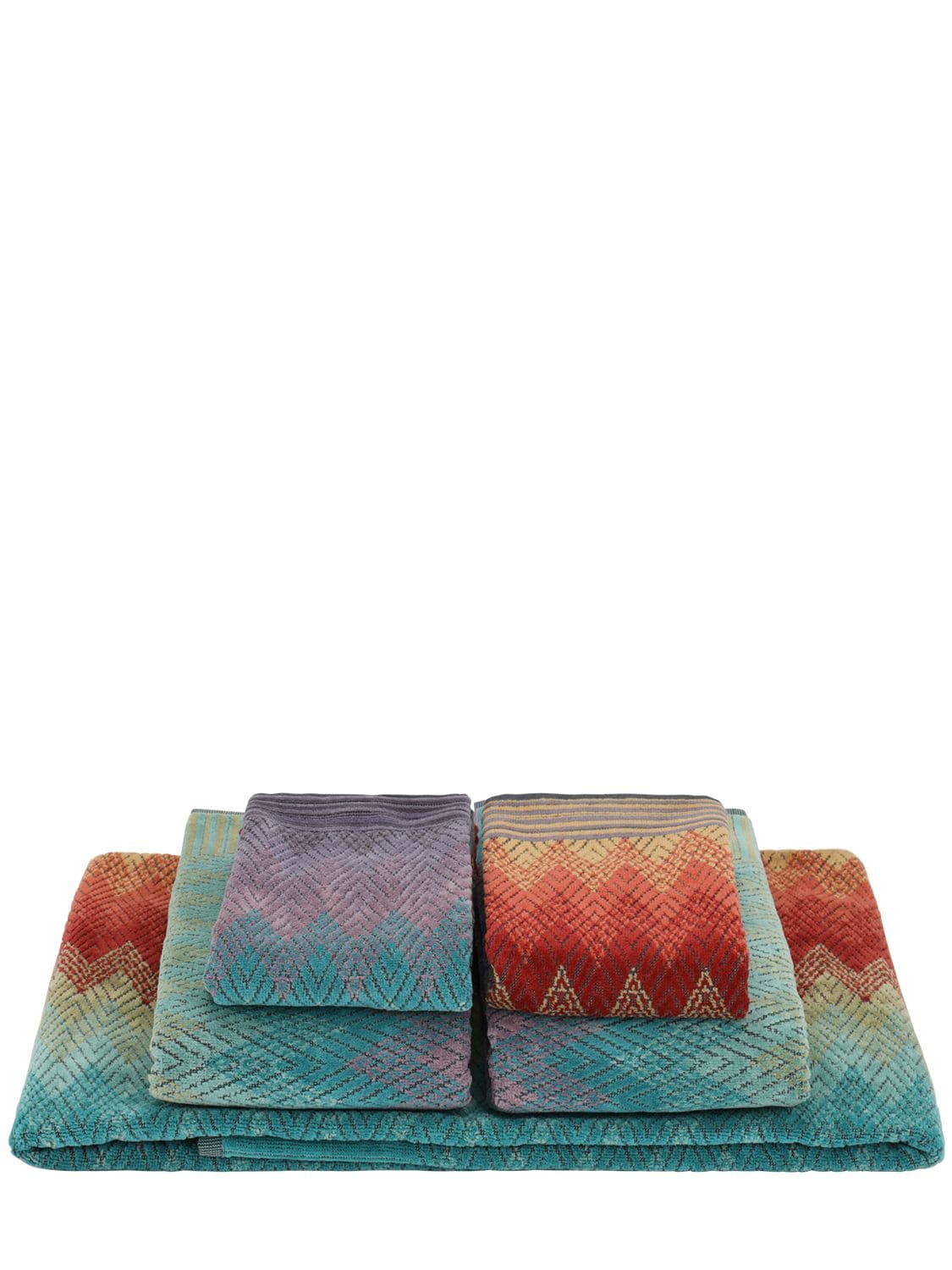 Missoni Set Of 5 Tyaco Towels In Multicolor
