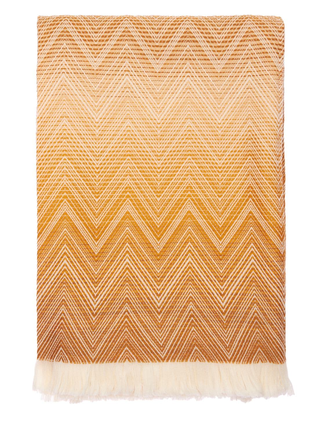 Missoni Home Collection Timmy Wool Fringe Throw In Orange