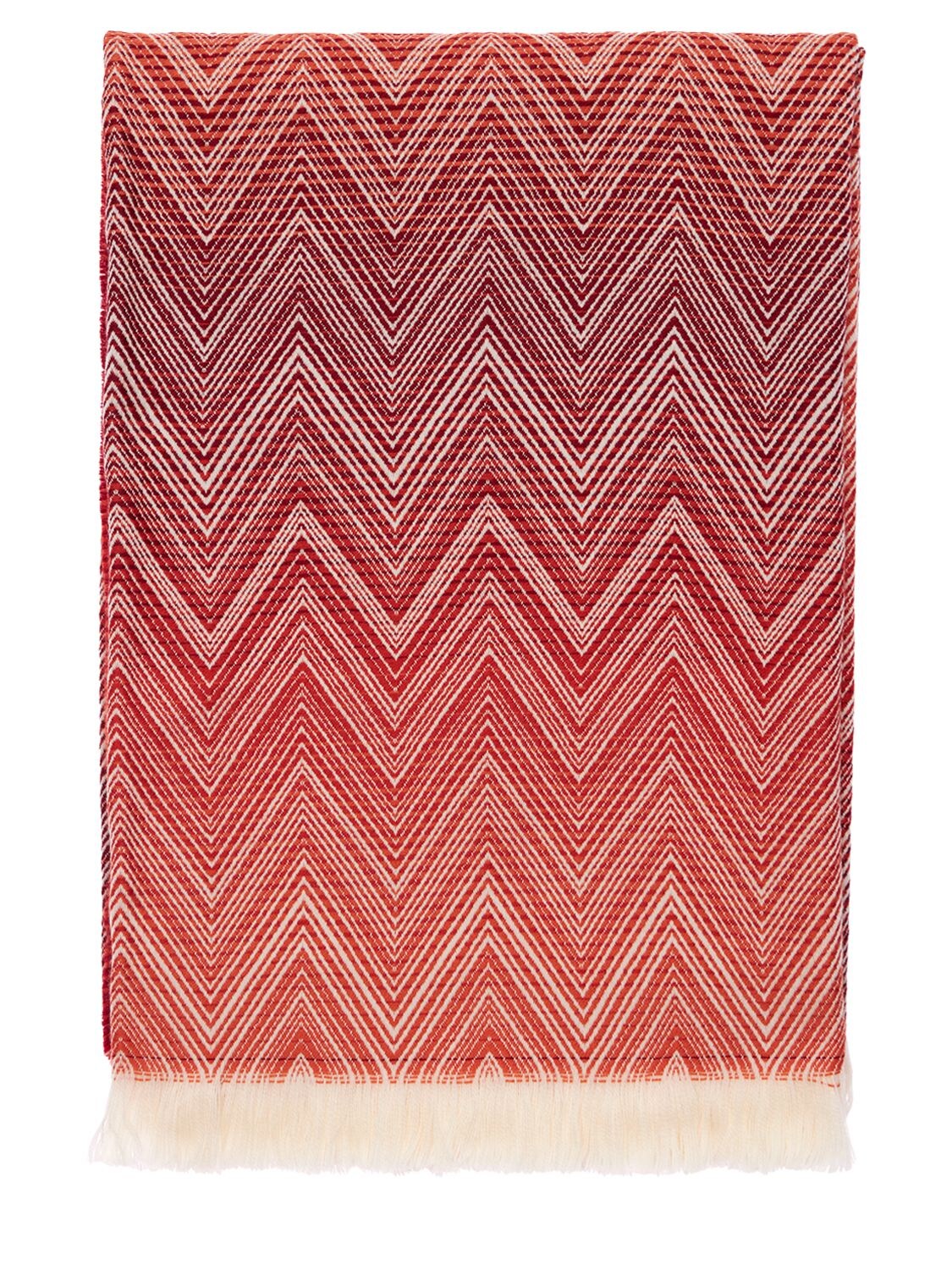 Missoni Home Collection Timmy Wool Fringe Throw In Red