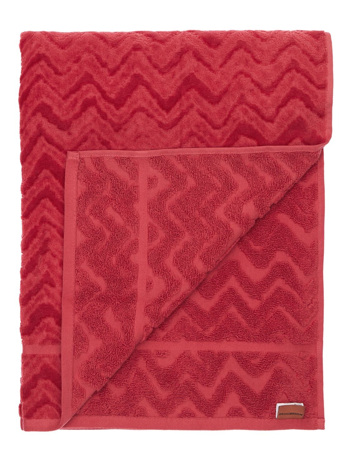 Shop Missoni Home Collection Set Of 2 Rex Cotton Towels In Red