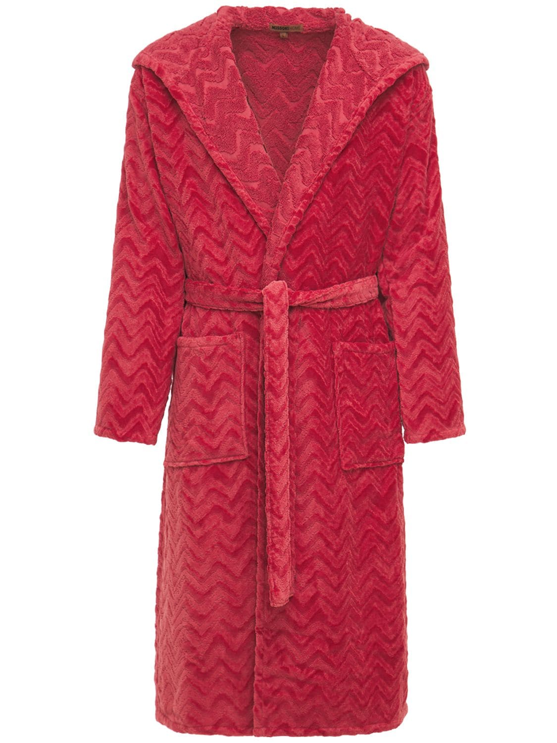 Missoni Home Collection Rex Cotton Bathrobe In Red