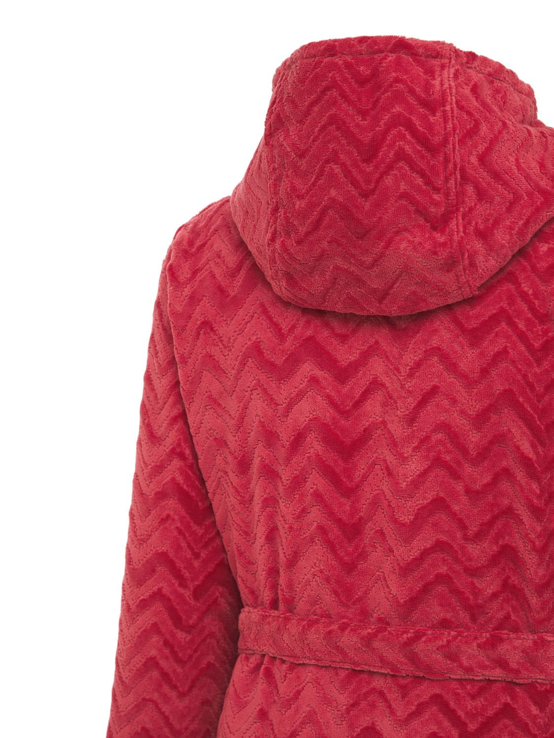 Shop Missoni Home Collection Rex Hooded Cotton Bathrobe In Red