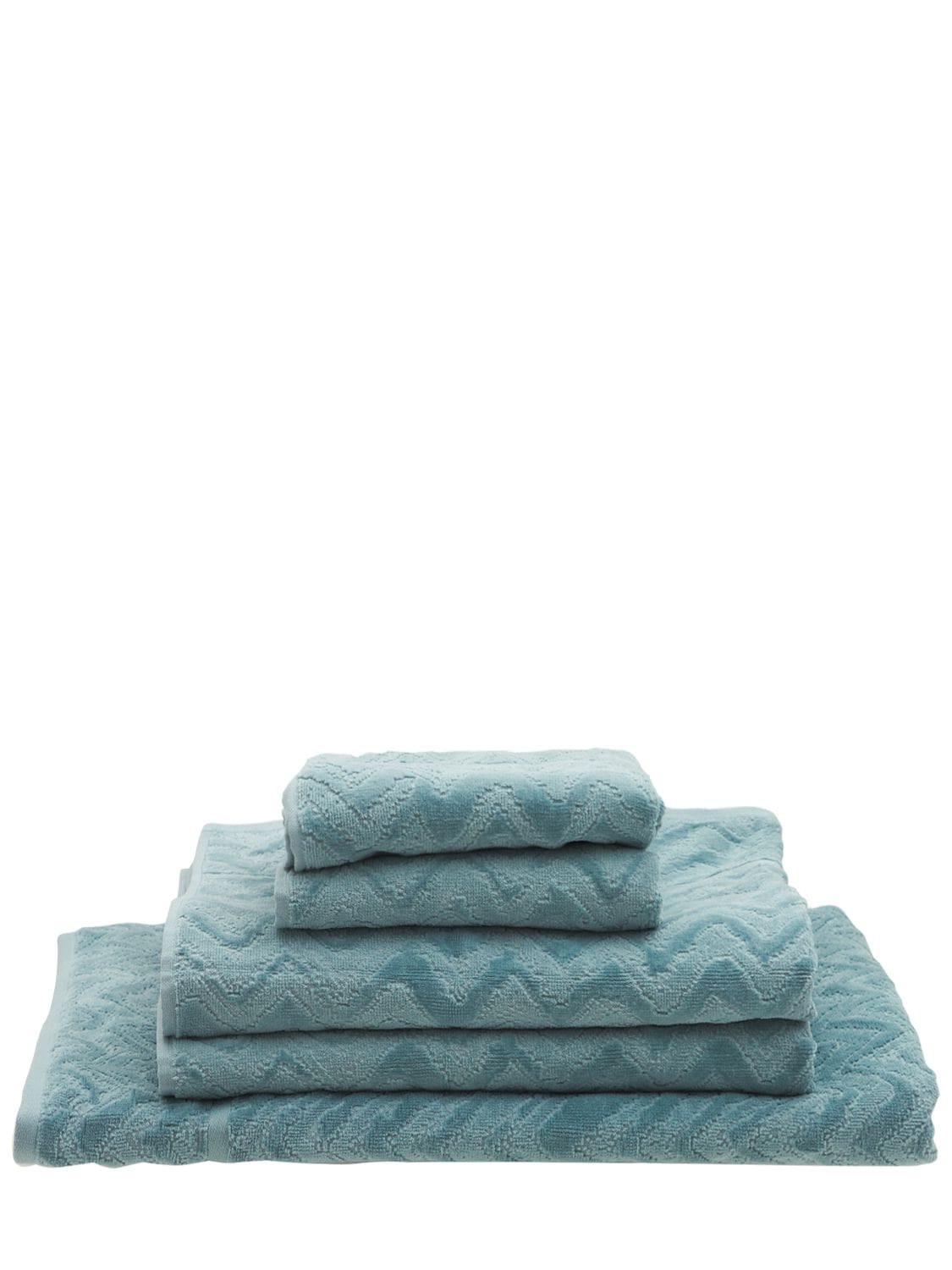Missoni Set Of 5 Rex Cotton Towels In Blue