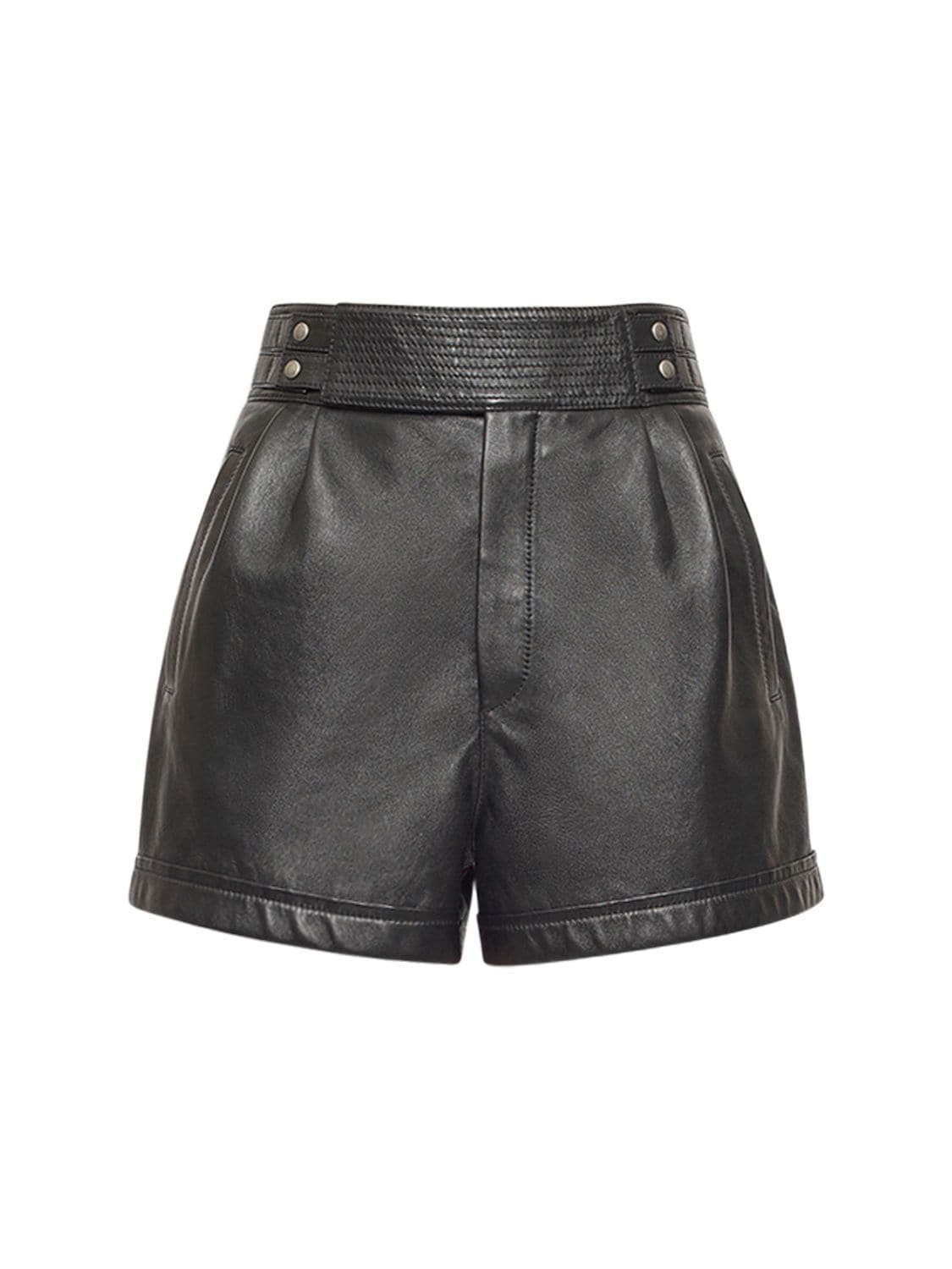 saint laurent leather shorts