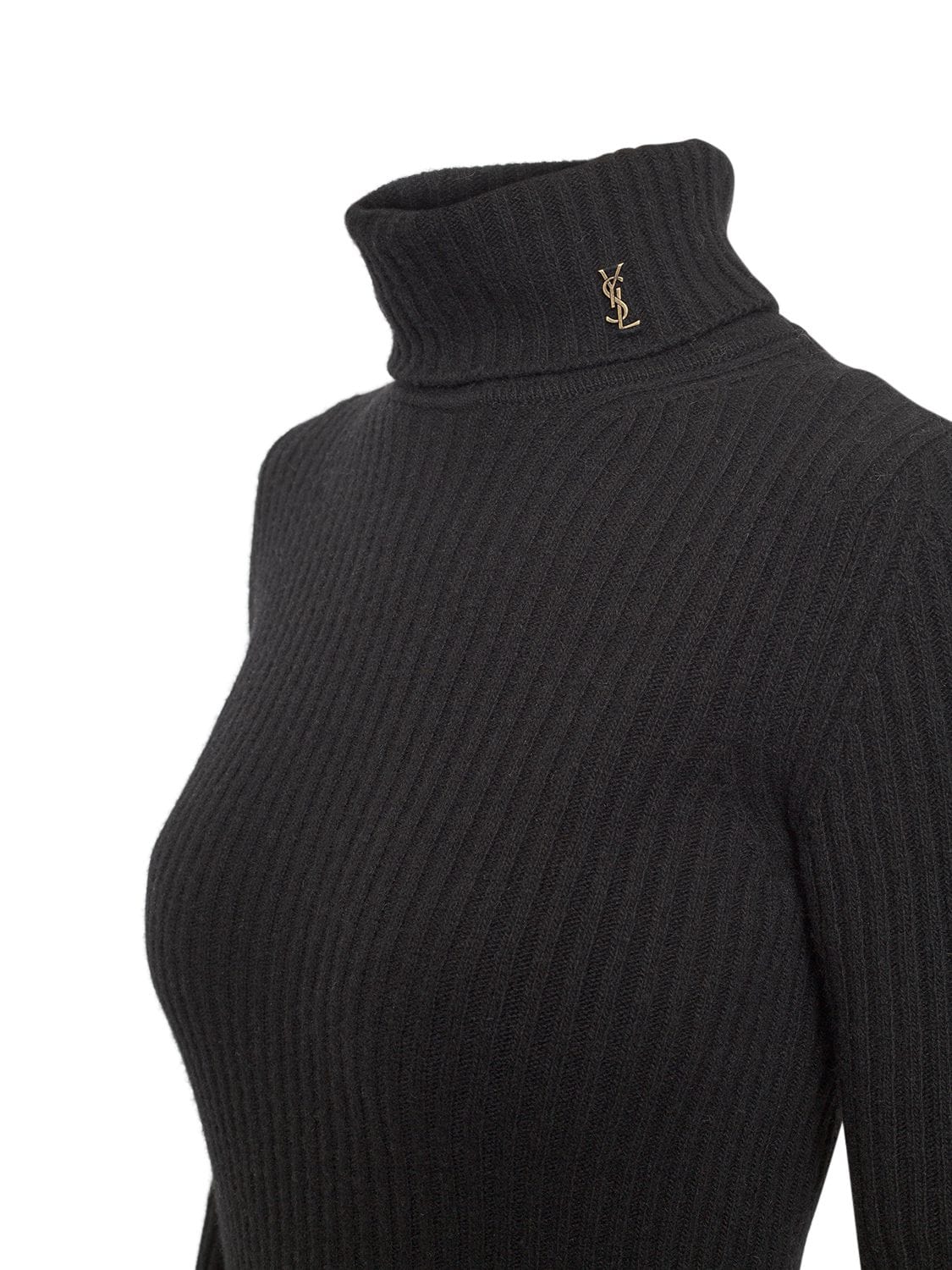 Shop Saint Laurent Maille Wool & Cashmere Knit Sweater In Noir