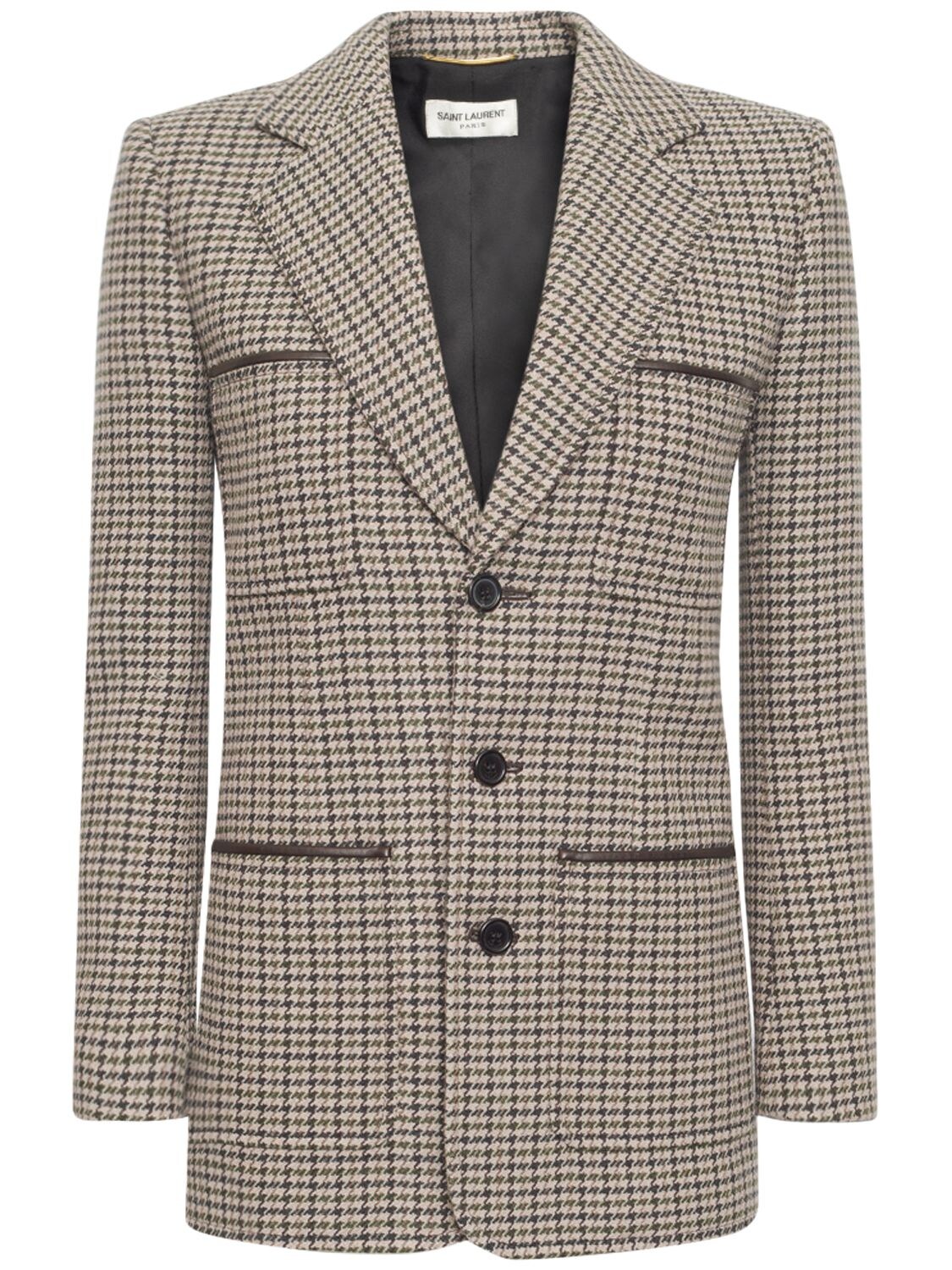 saint laurent houndstooth blazer