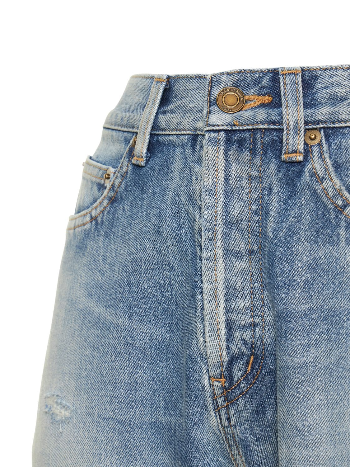 Shop Saint Laurent Slim Fit Denim Jeans In Синий