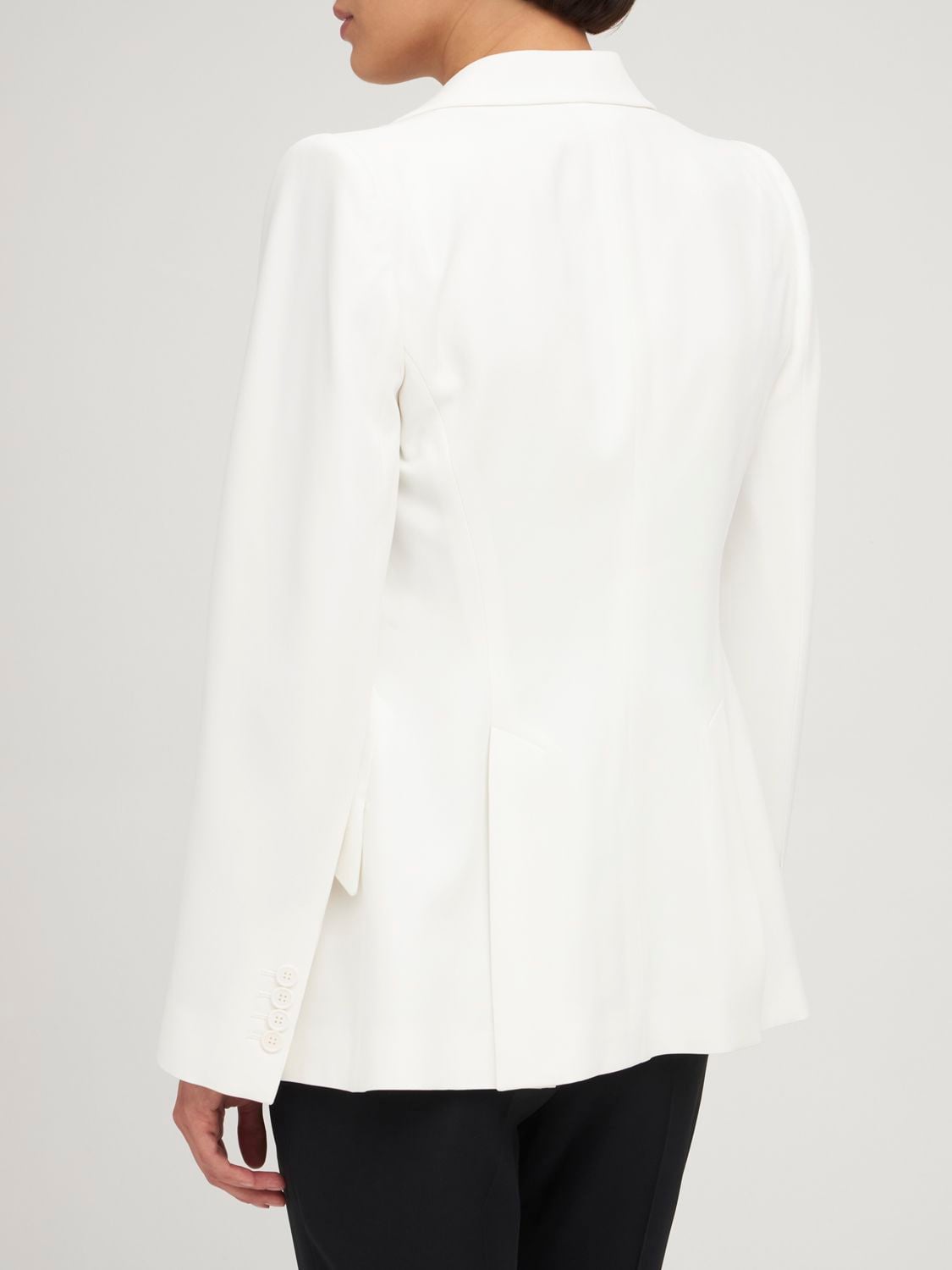 Shop Alexander Mcqueen Viscose Blend Crepe One Button Blazer In Light Ivor