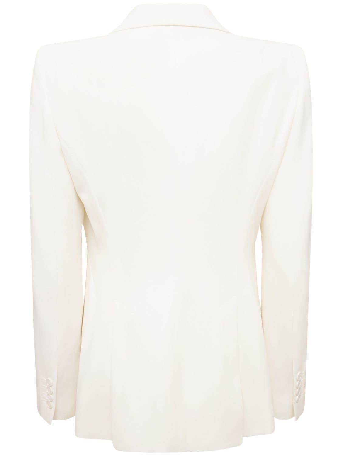 Shop Alexander Mcqueen Viscose Blend Crepe One Button Blazer In Light Ivor