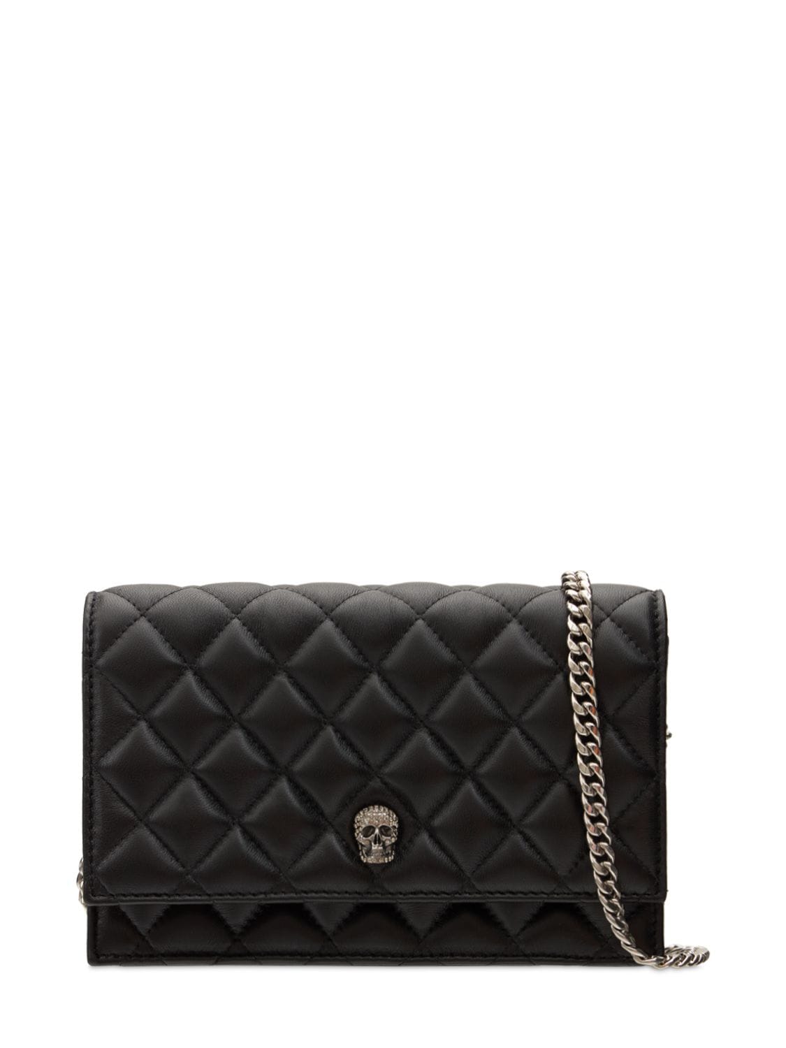 Small Quilted Pave Skull Shoulder Bag