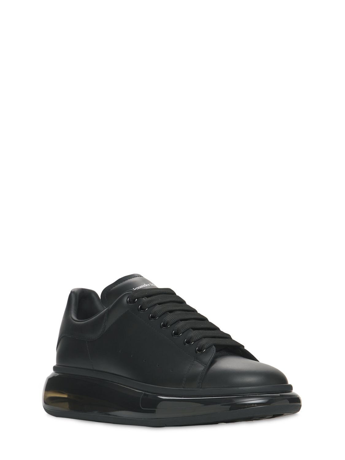 Shop Alexander Mcqueen 45mm Oversized Leather Sneakers In Black