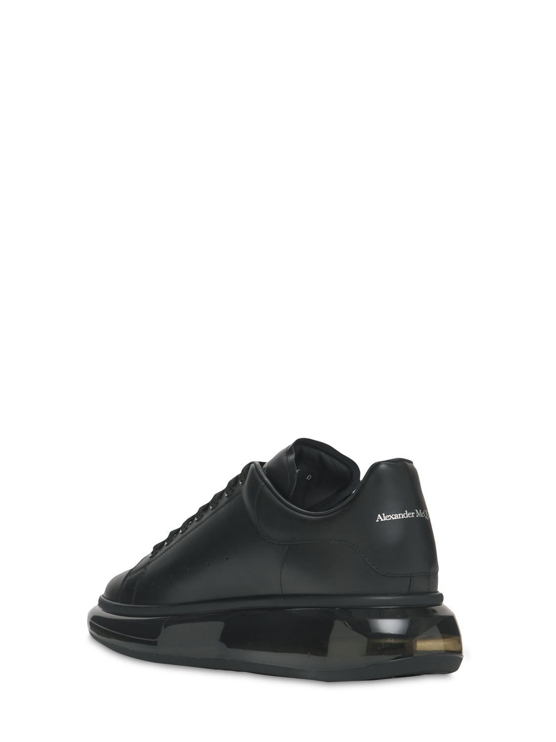 Shop Alexander Mcqueen 45mm Oversized Leather Sneakers In Black