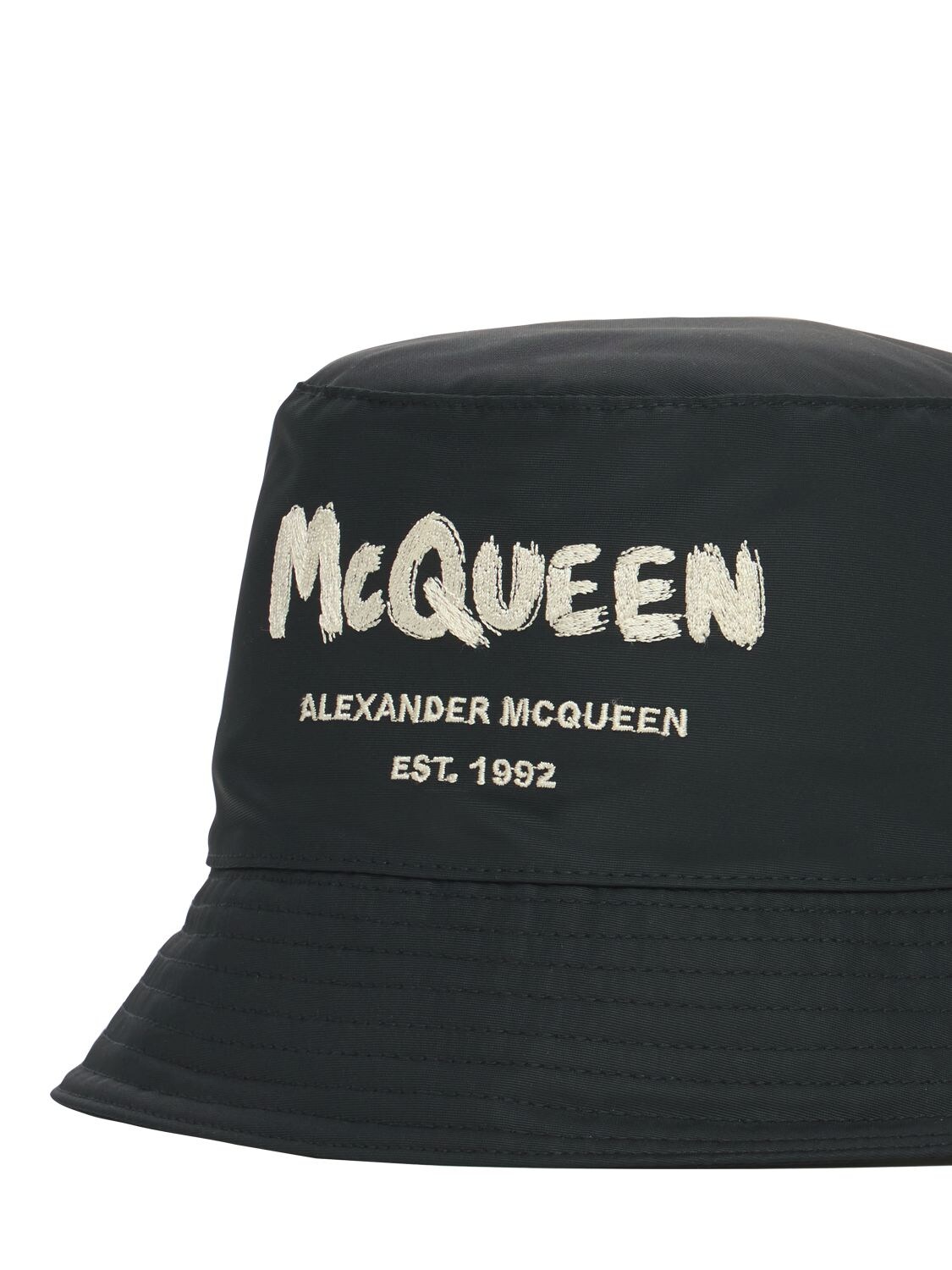 Alexander Mcqueen Mcqueen Graffiti Bucket Hat In Black/ivory | ModeSens