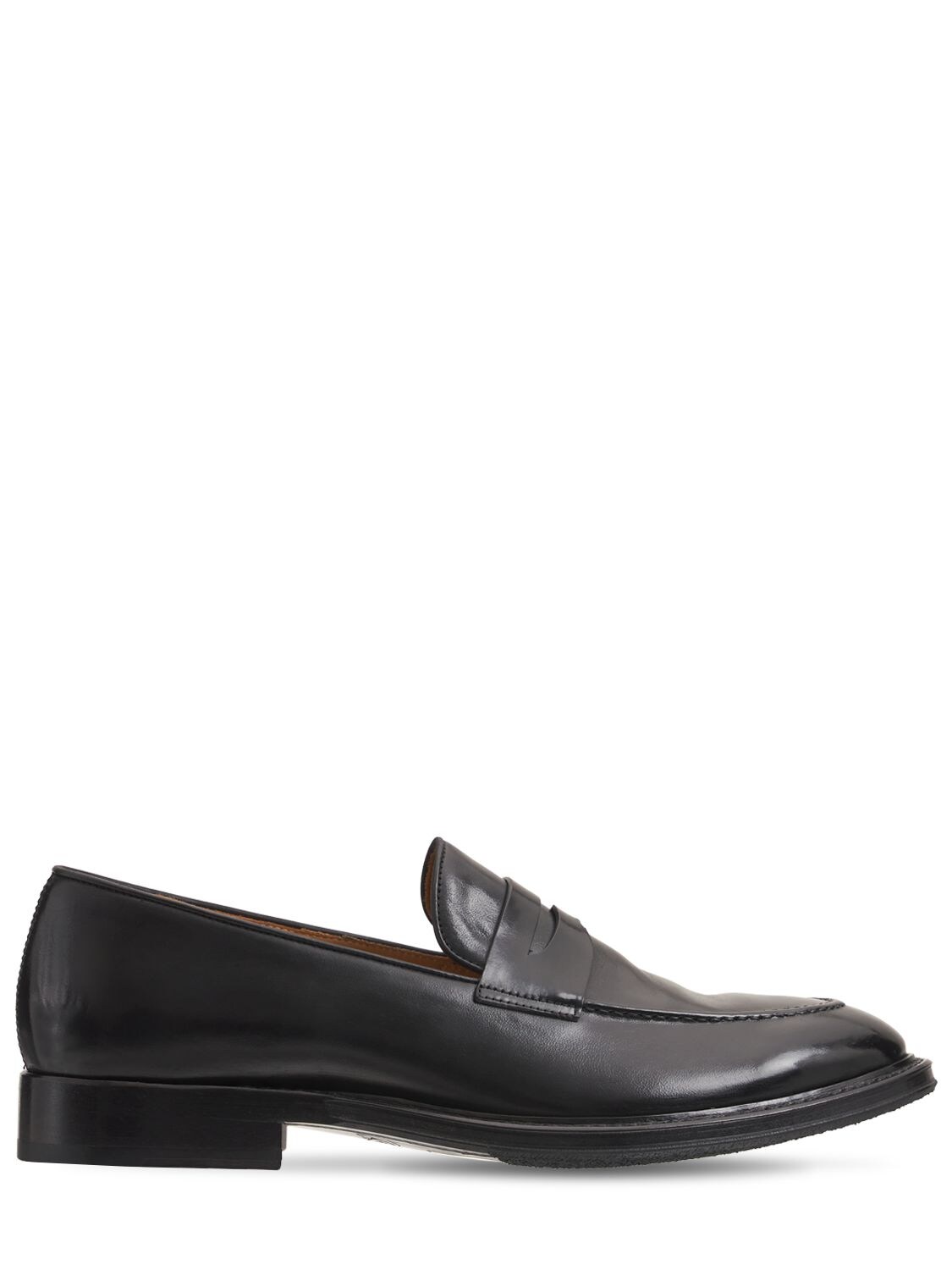 Alberto Fasciani Leather Penny Loafers In Чёрный