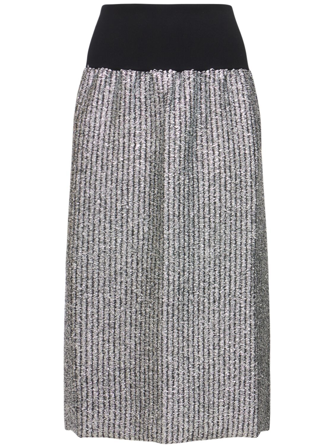 Moncler 1952 Metallic Wool Blend Skirt