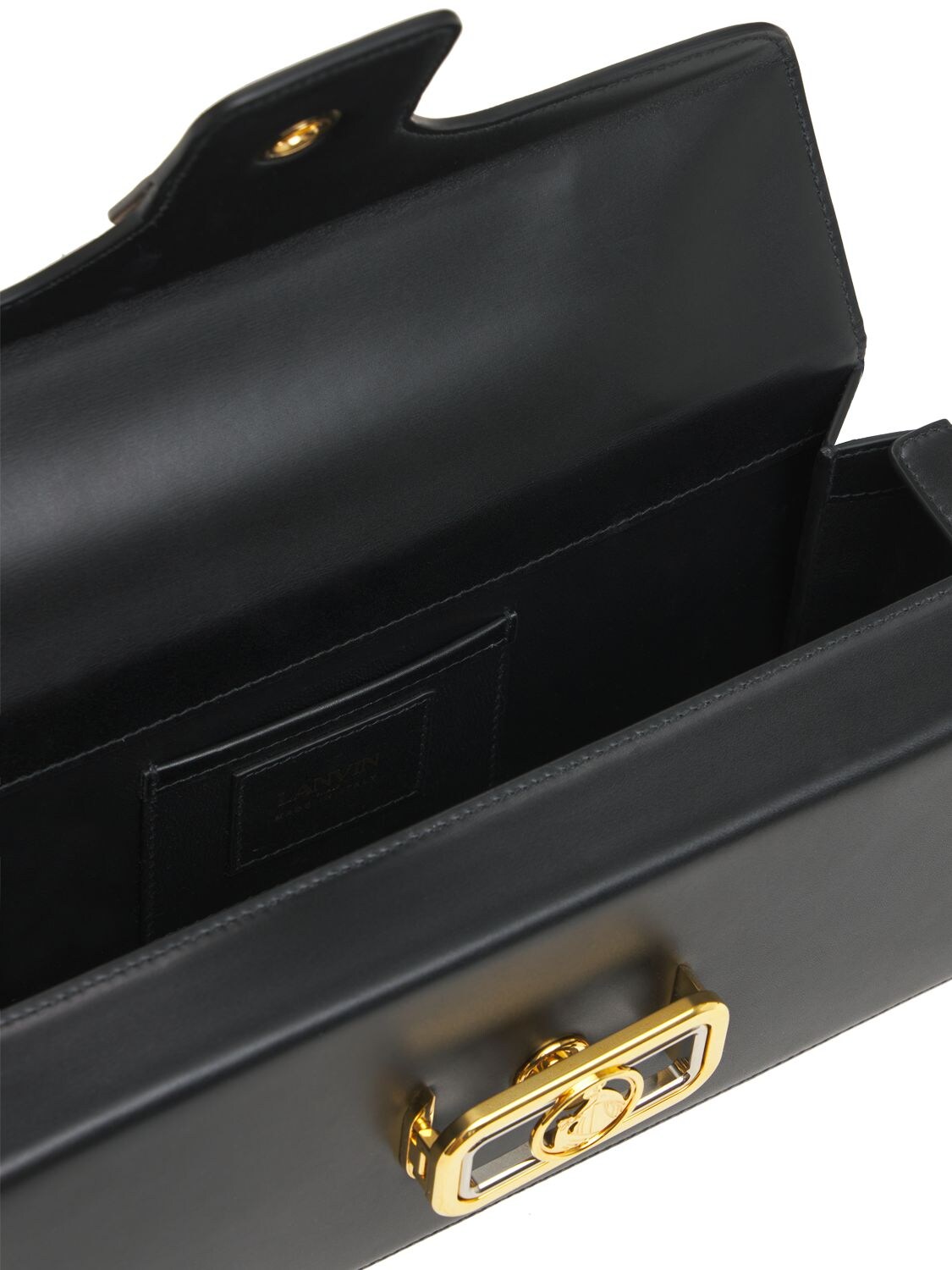 Shop Lanvin Pencil Box Cat Top Handle Bag In Black