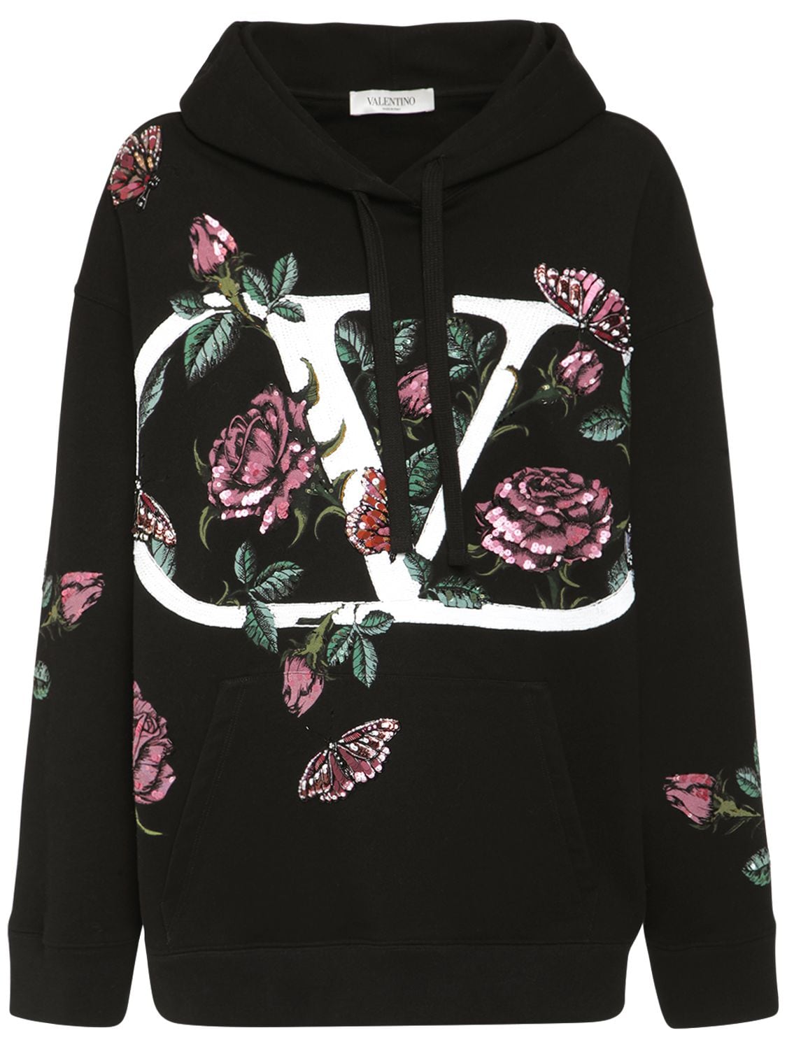 Embroidered Cotton Jersey Hoodie