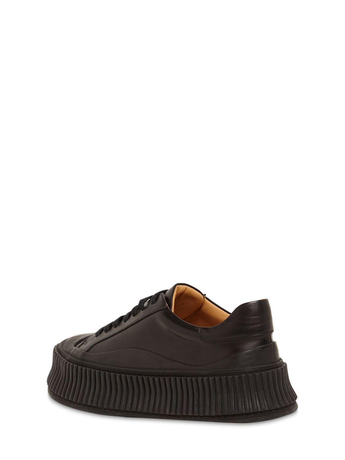 Shop Jil Sander 40mm Vulcanized Leather Sneakers In Black
