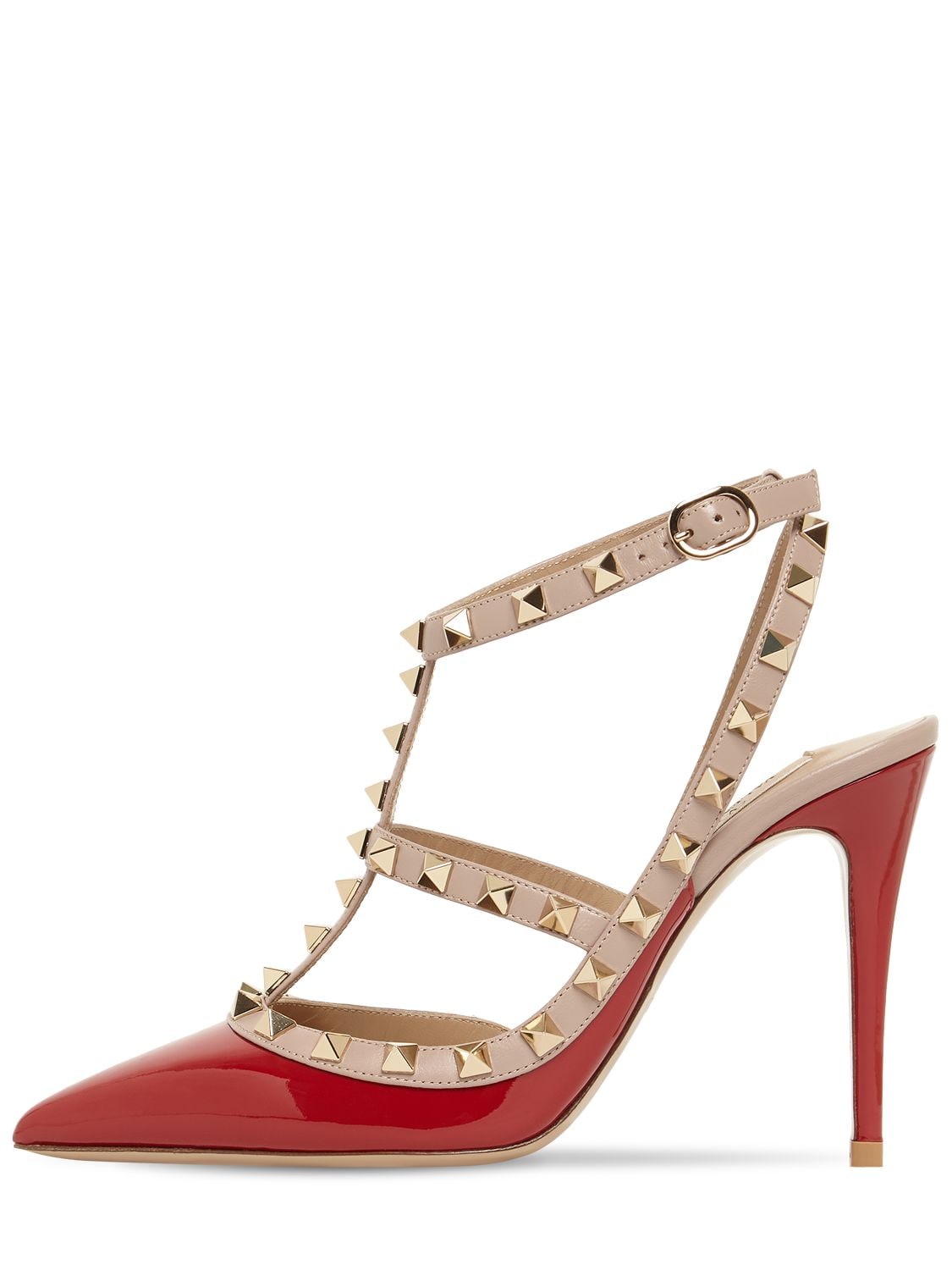 VALENTINO GARAVANI 100MM ROCKSTUD PATENT LEATHER PUMPS 