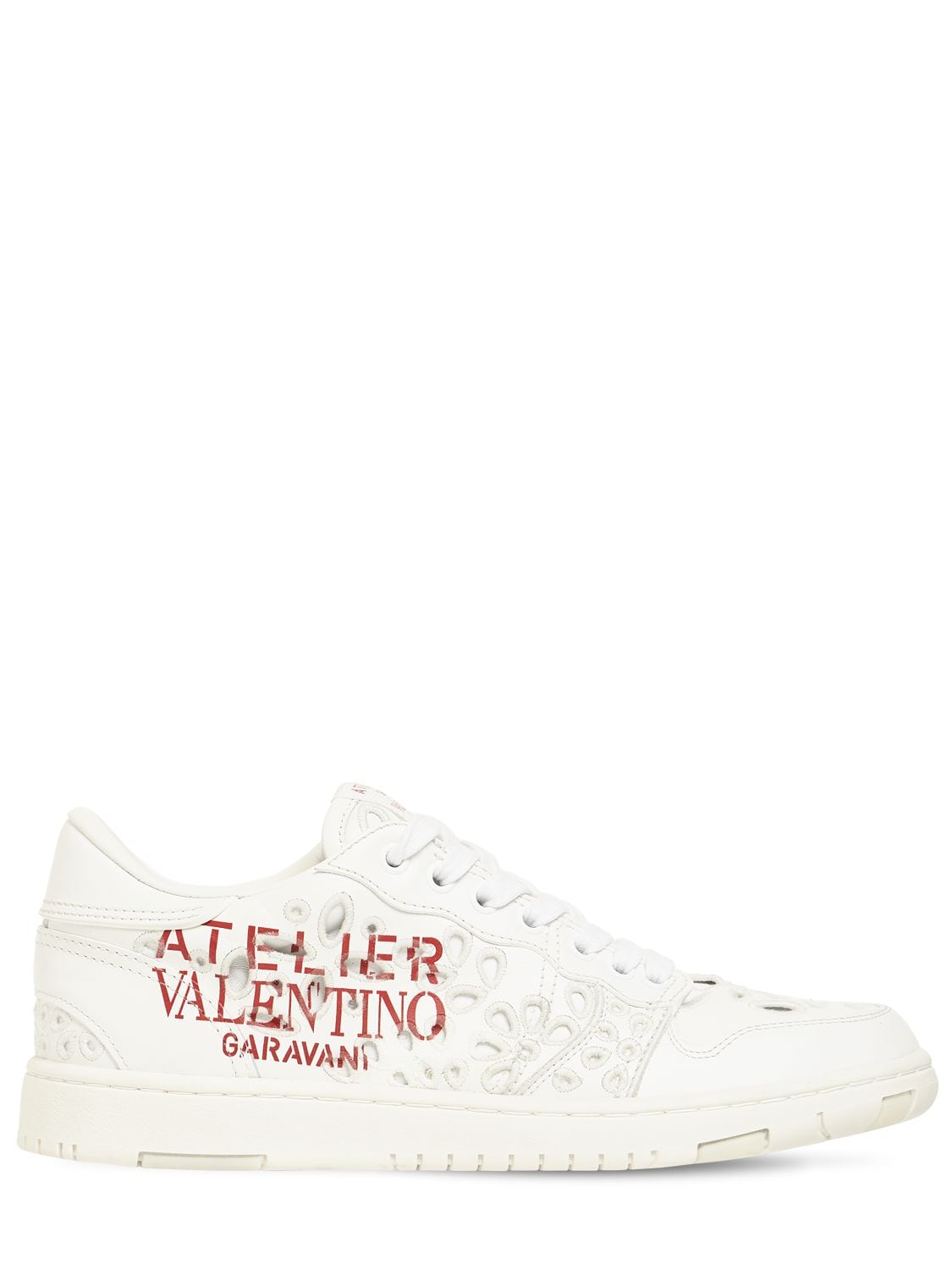 Valentino Garavani Kids' Atelier Laser Cut Low Top Sneaker In Bianco