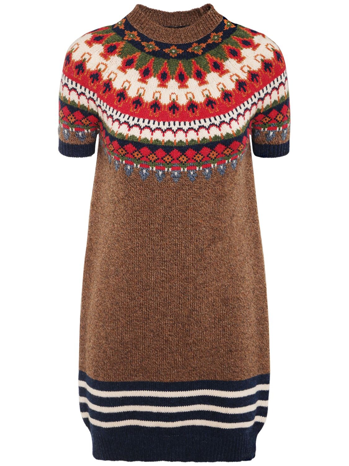 Jacquard Wool Knit Mini Dress