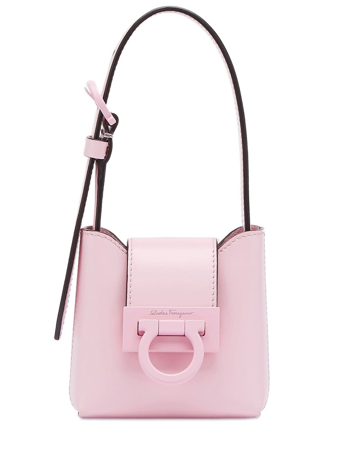 Ferragamo Mini Trifolio Leather Shoulder Bag In Pink | ModeSens