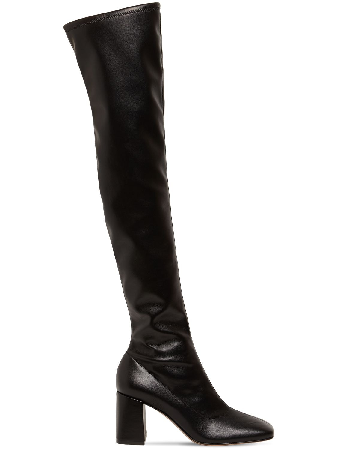 70mm Stretch Faux Leather Tall Boots