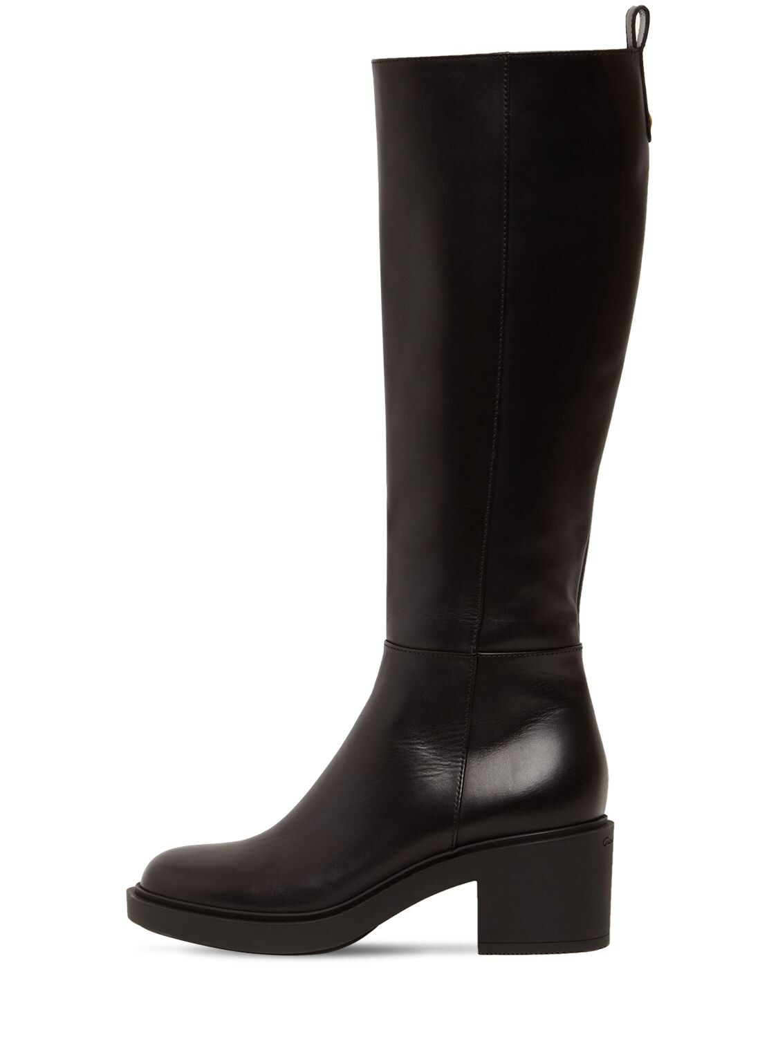 Gianvito Rossi 45mm Ollie Leather Tall Boots In Black | ModeSens