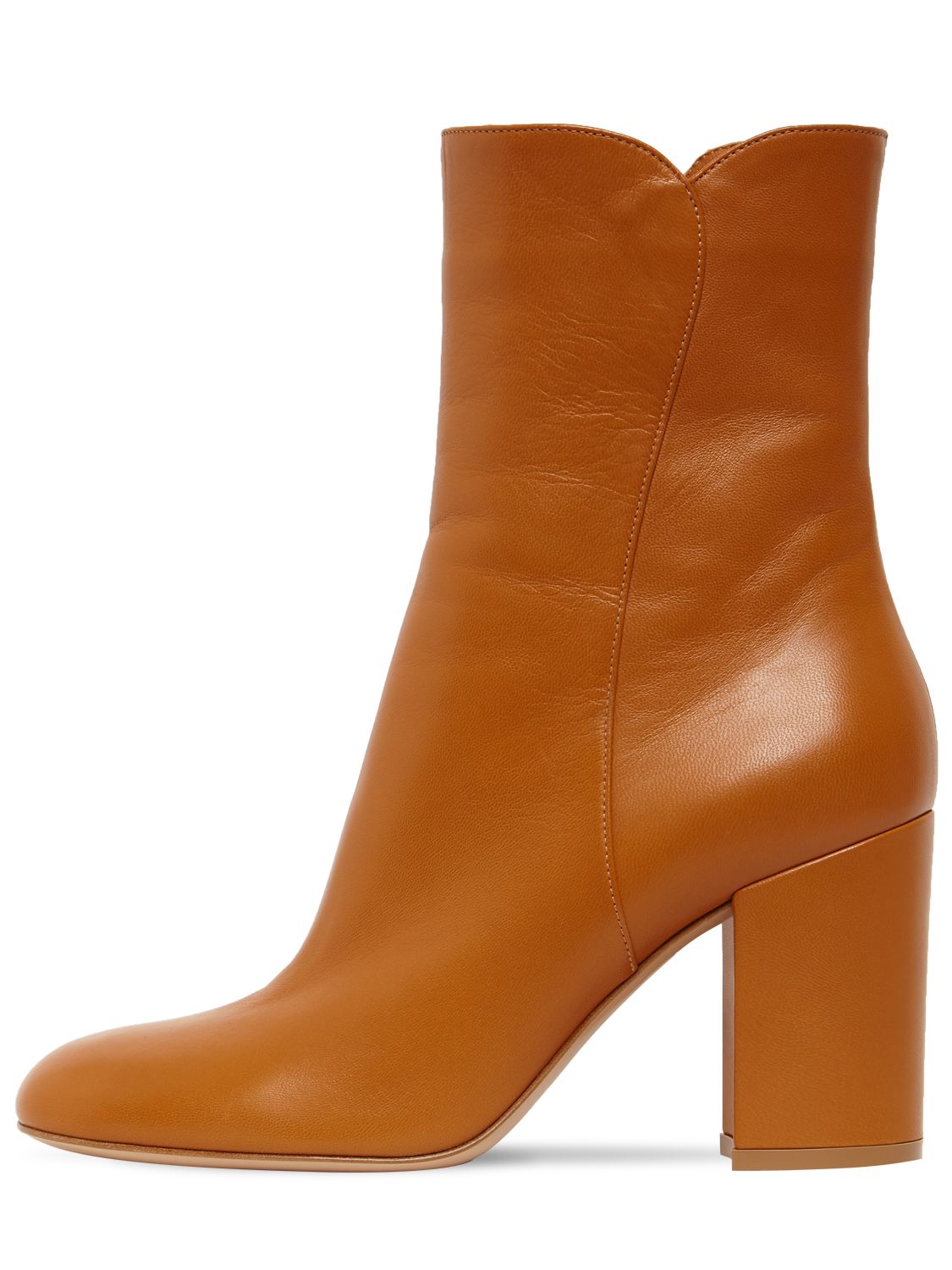 85mm Hohe Stiefeletten Aus Leder