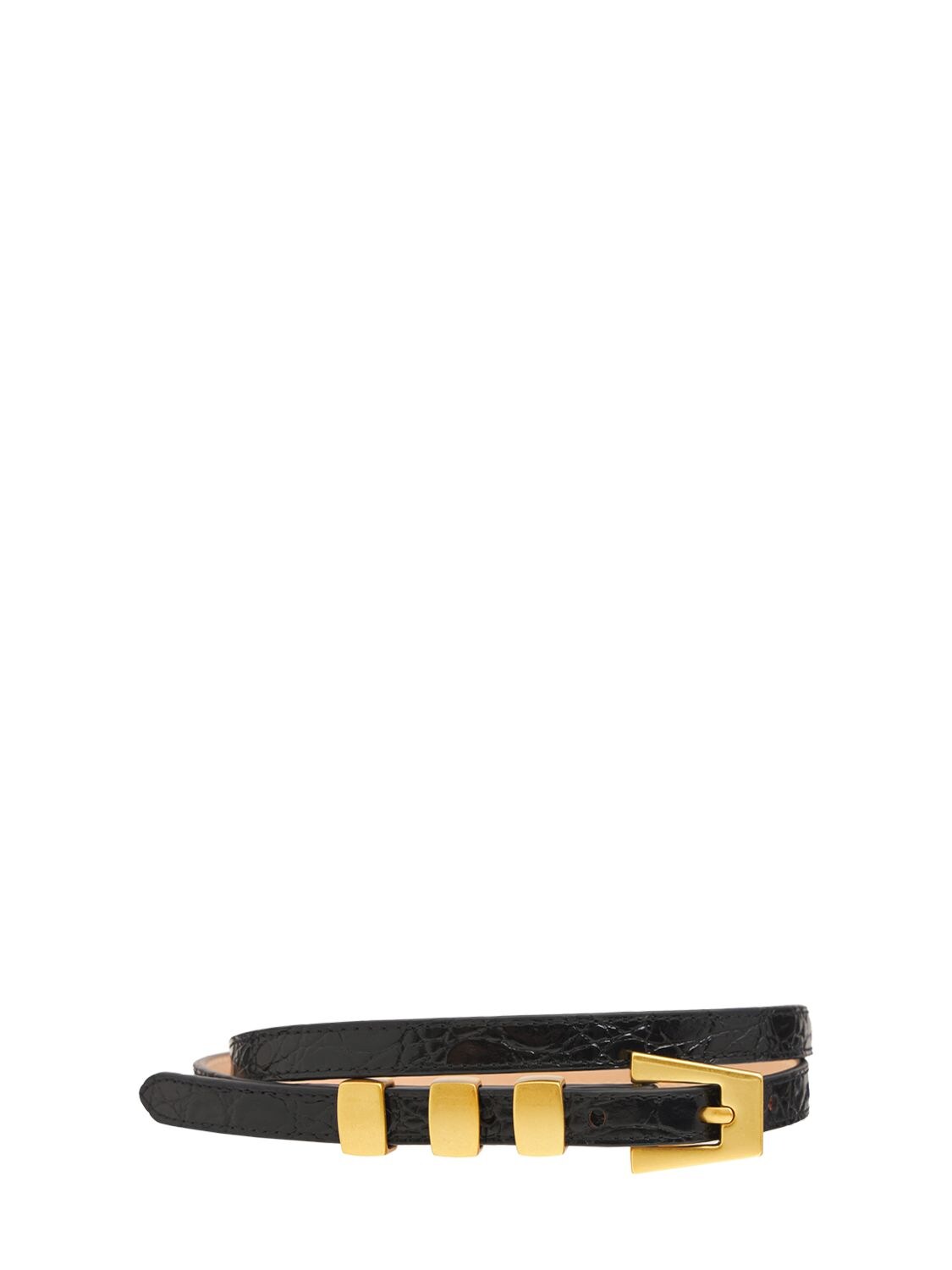 1.2cm Vic Croc Embossed Leather Belt