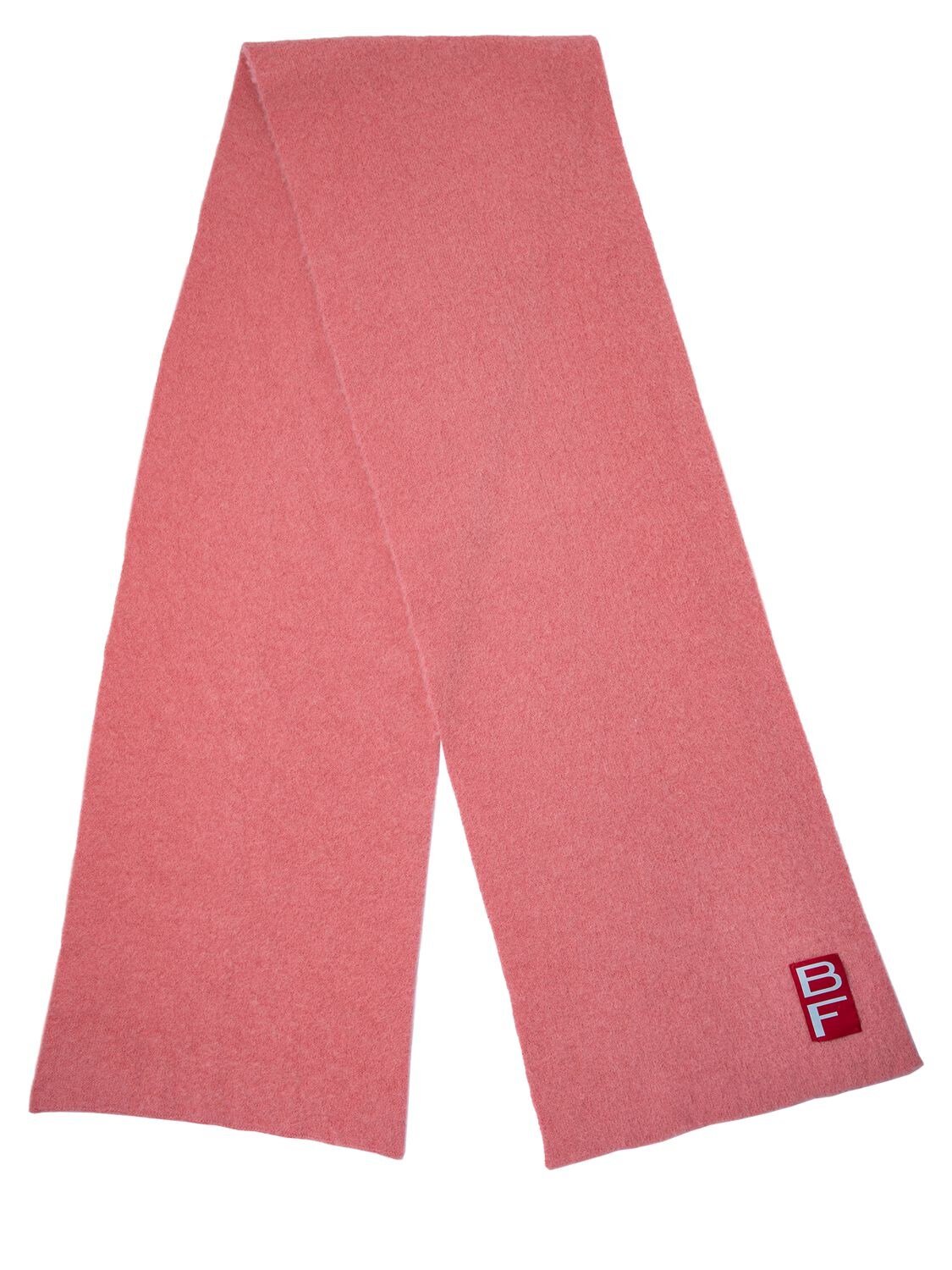 By Far Alpaca-blend Scarf With Logo Patch In Taffy Pink