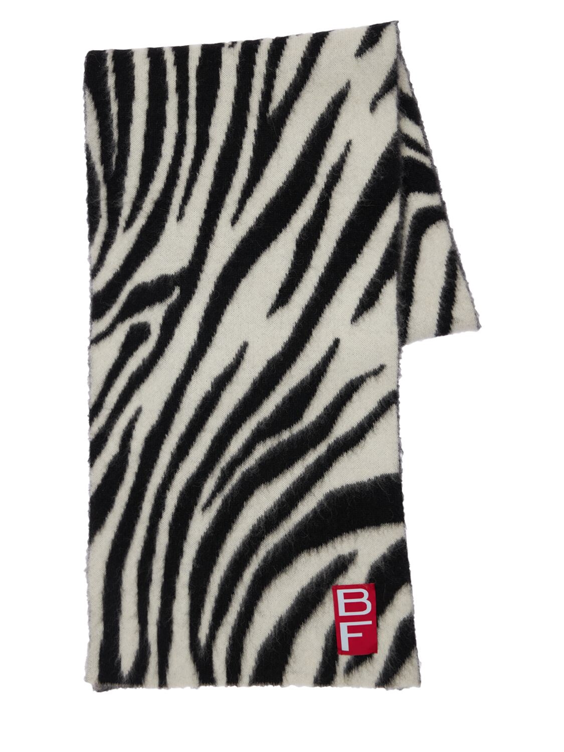 By Far Zebra-print Alpaca-blend Scarf In 斑马纹