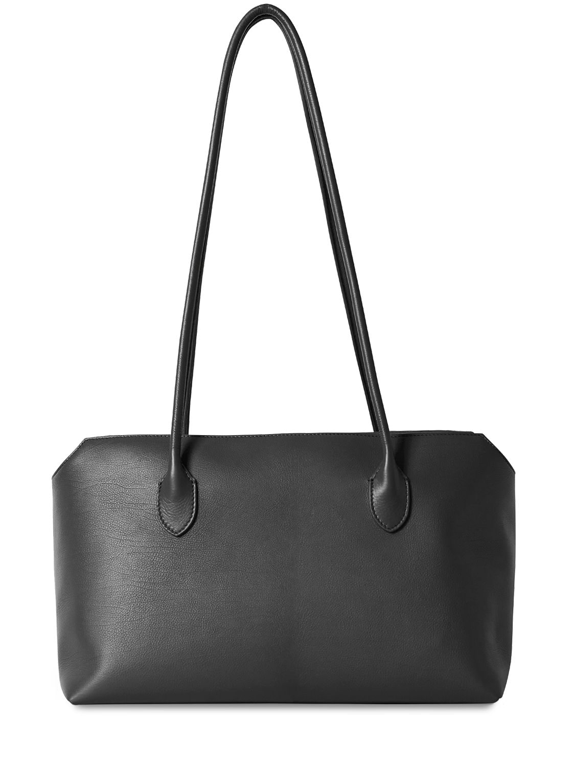 The Row Terrasse Grain Leather Shoulder Bag In Black Pld