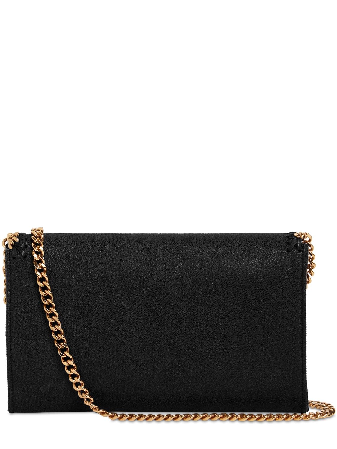 Shop Stella Mccartney Mini Falabella Faux Leather Bag In Black