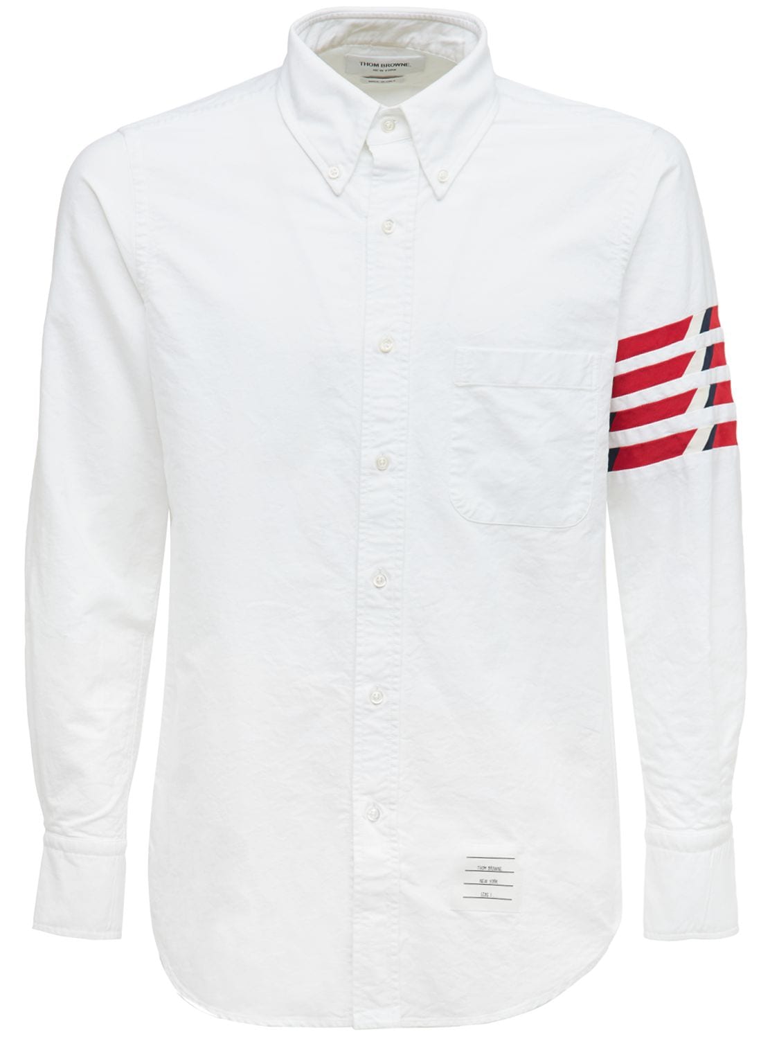 Thom Browne - Cotton oxford shirt w/ 4 bar - | Luisaviaroma