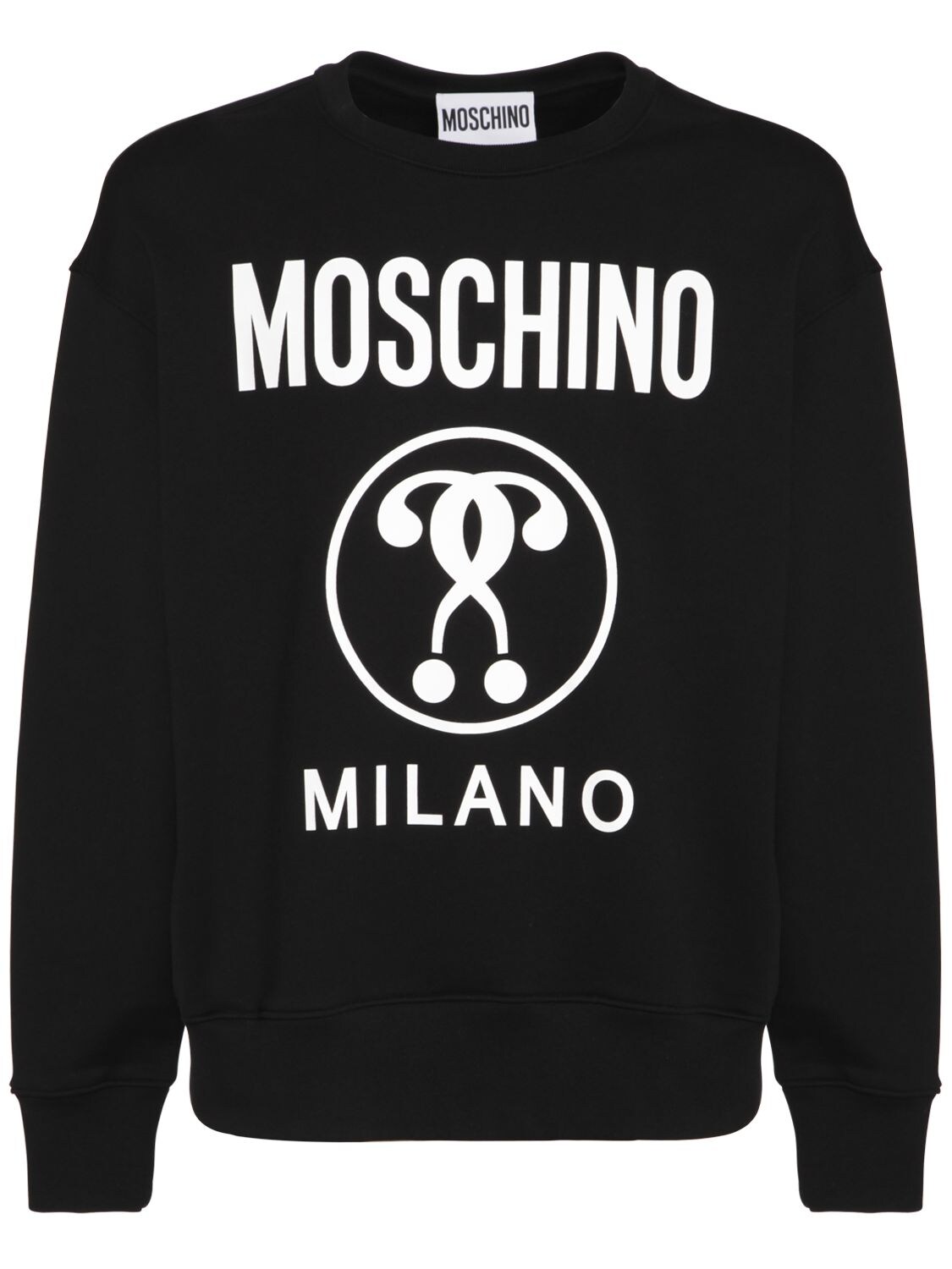 MOSCHINO LOGO PRINT COTTON SWEATSHIRT,74IATN004-NTU10