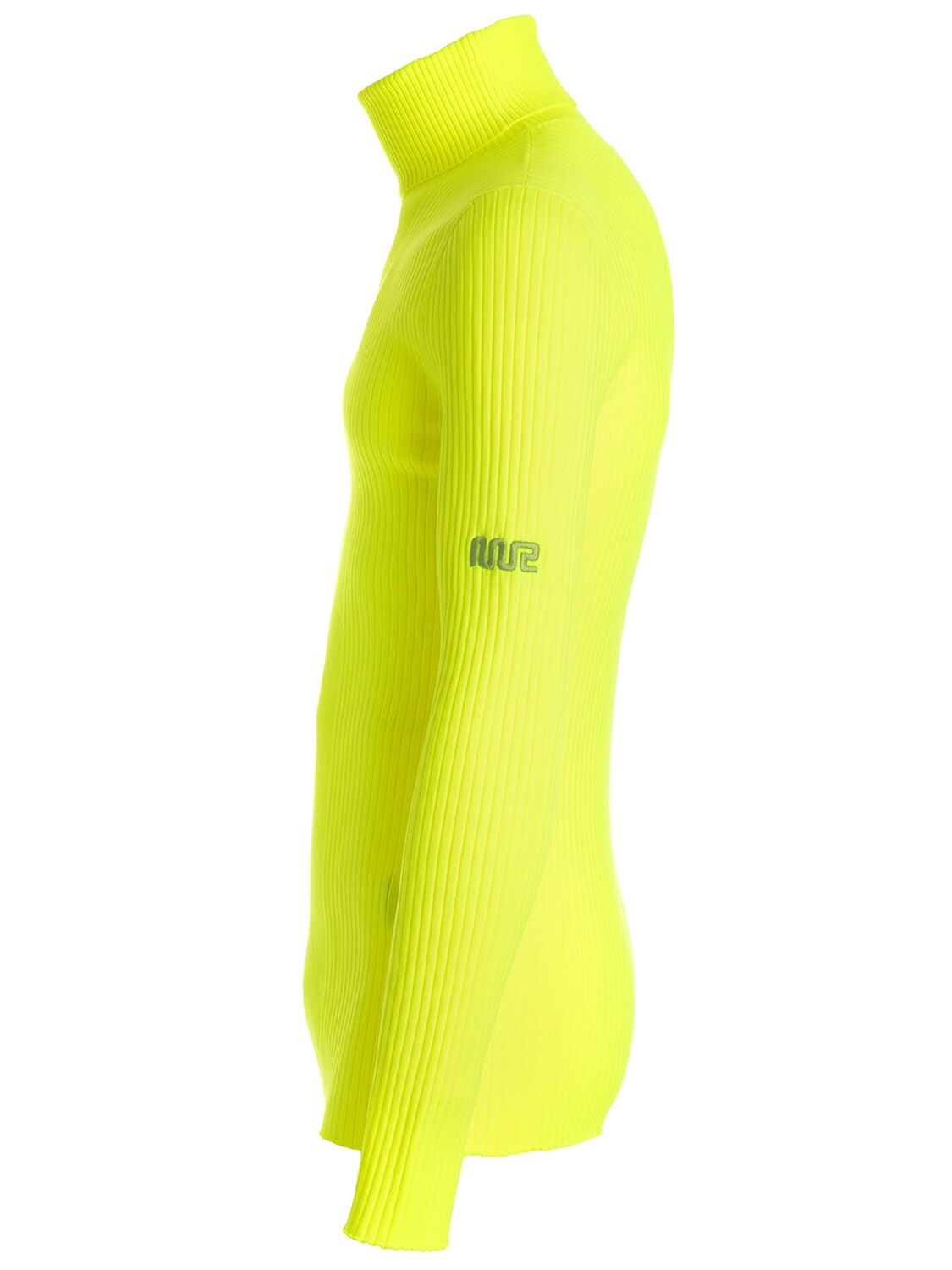 Shop Martine Rose Ribbed Nylon L/s T-shirt In Neon Yellow