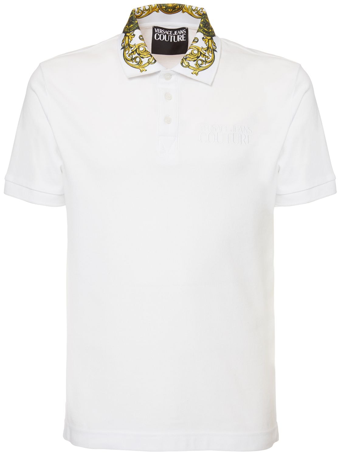 VERSACE JEANS COUTURE COTTON POLO SHIRT,74IBQN003-RZAZ0