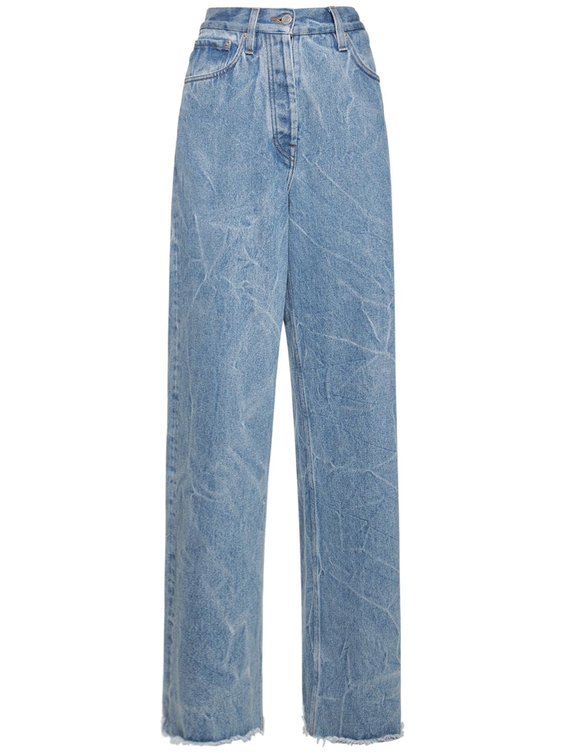 Dries Van Noten - Cotton denim high waist jeans - | Luisaviaroma