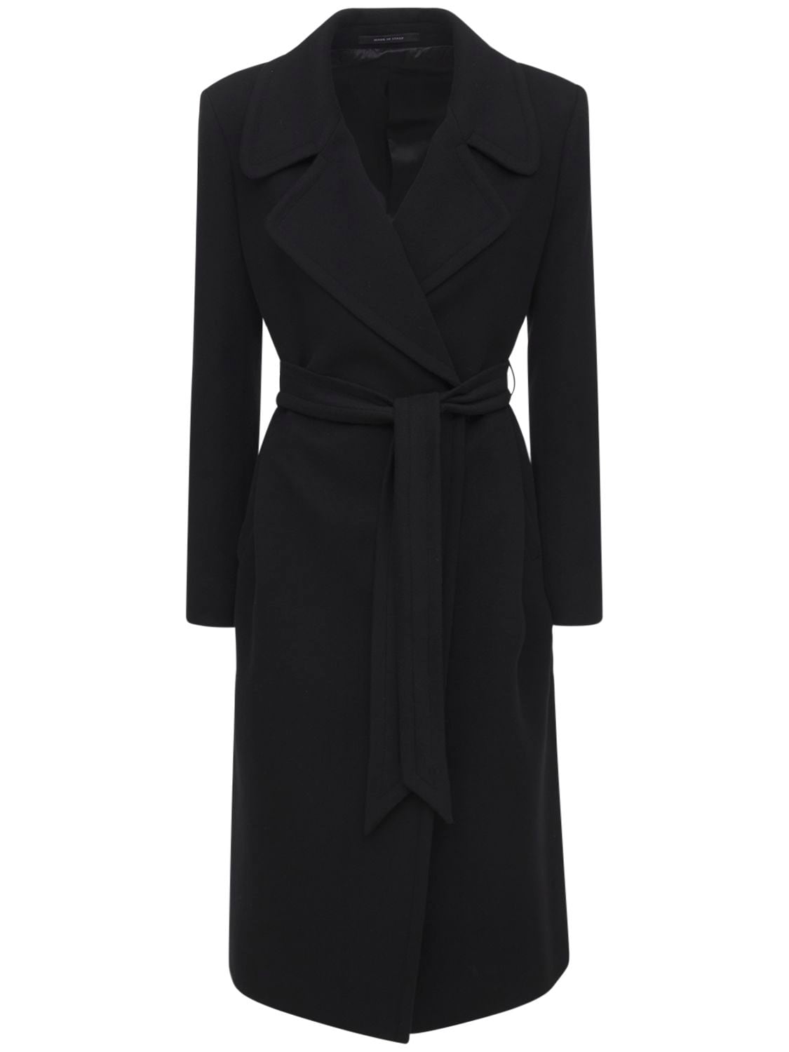 Tagliatore Molly Wool & Cashmere Robe Coat In Black