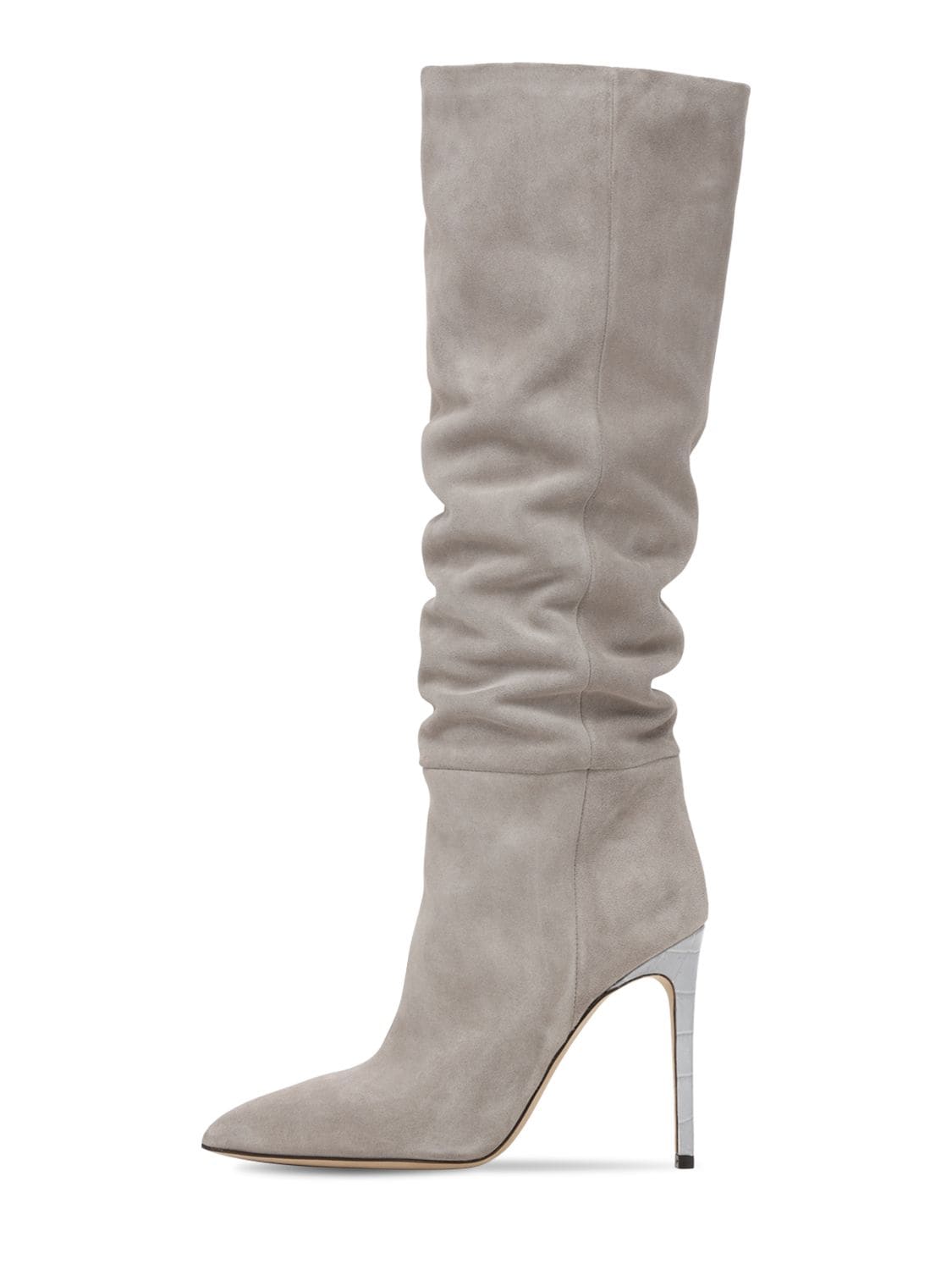 light gray tall boots